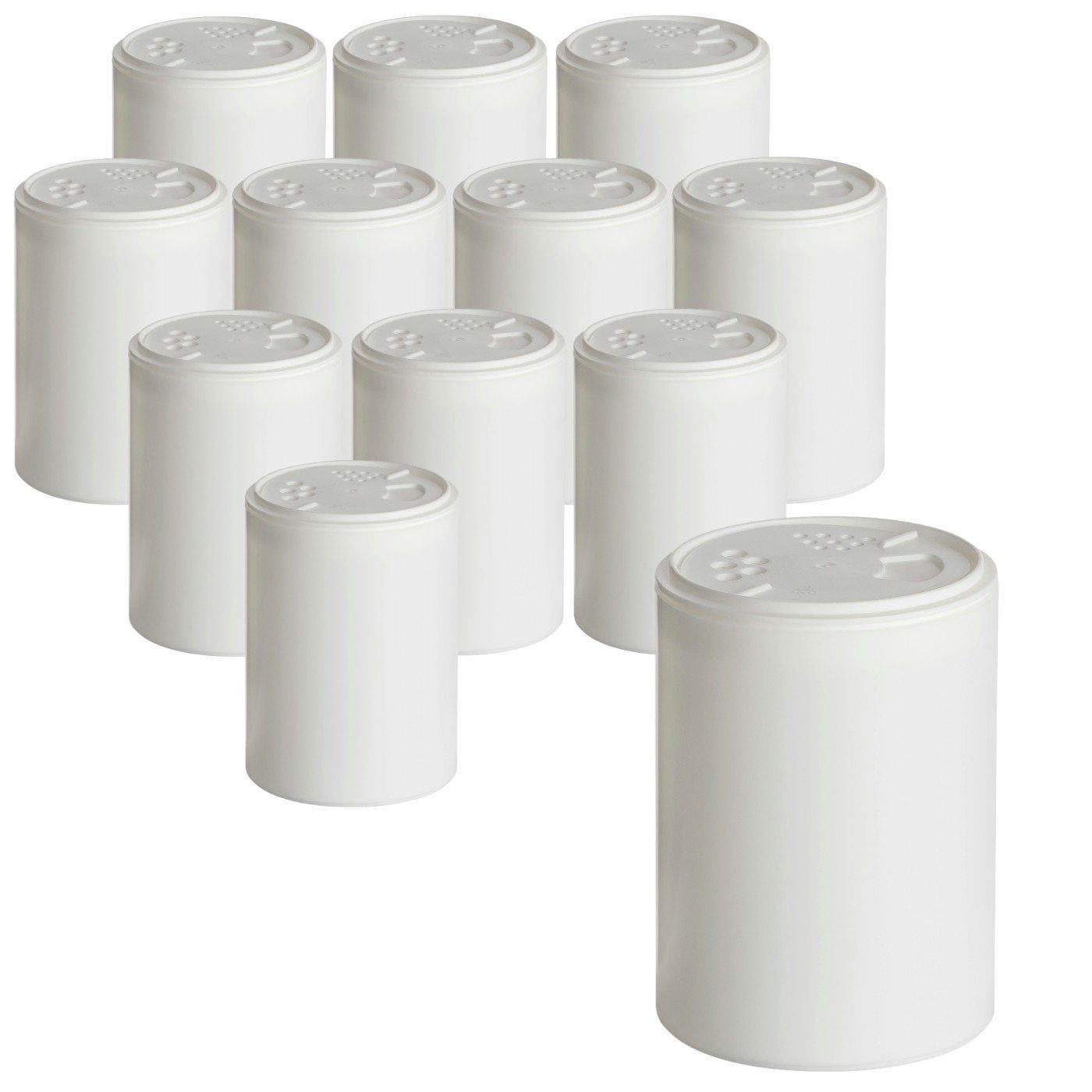 gouveo Шейкер для спецій Gewürz-Streuer weiß mit Streuaufsatz-Deckel - Kunststoff-Gewürzdose, (12-tlg), 150 ml