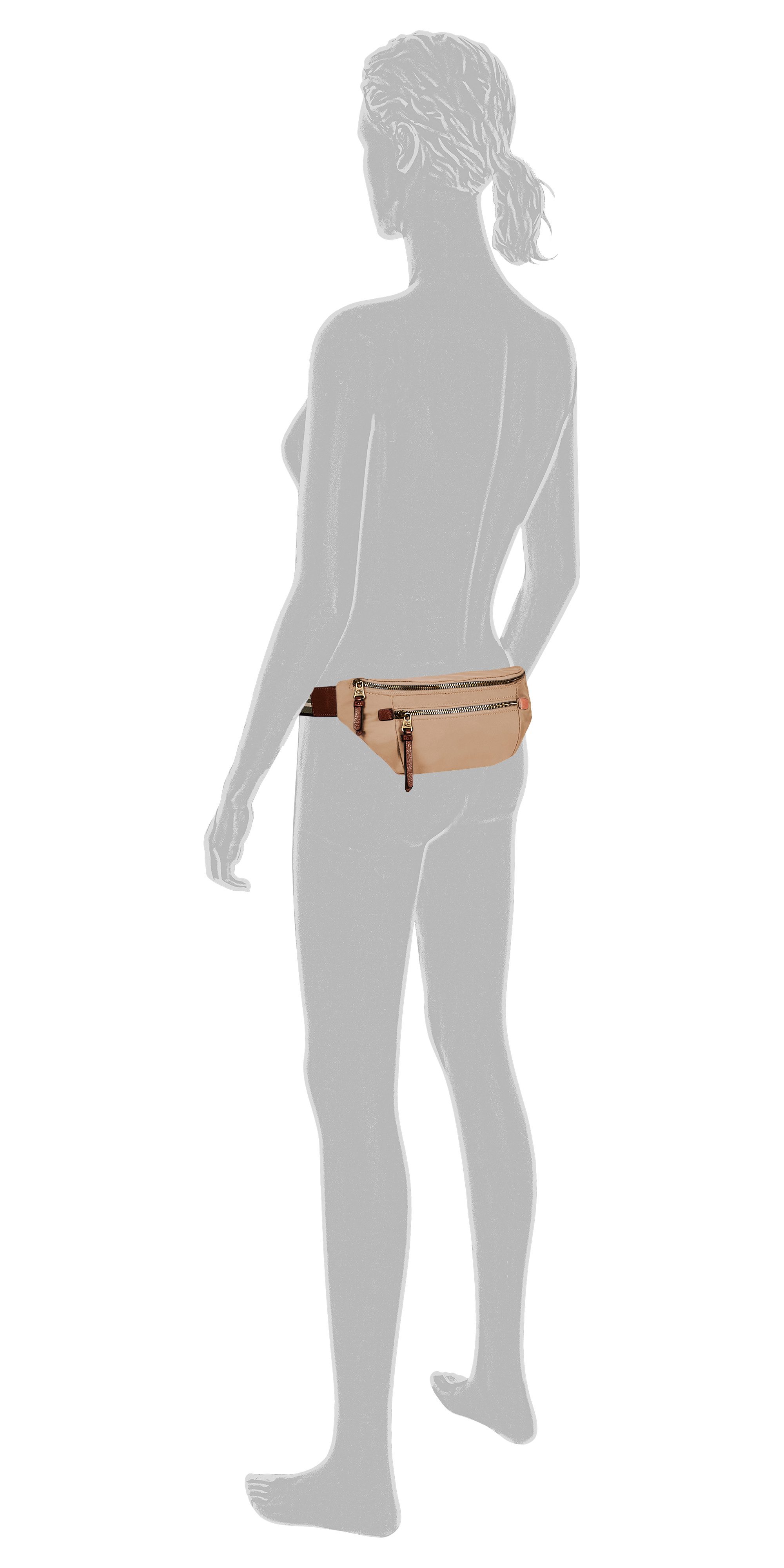 camel active Bauchtasche Bari, aus hochwertigem matten Nylon mit gestreiftem Gewebeband