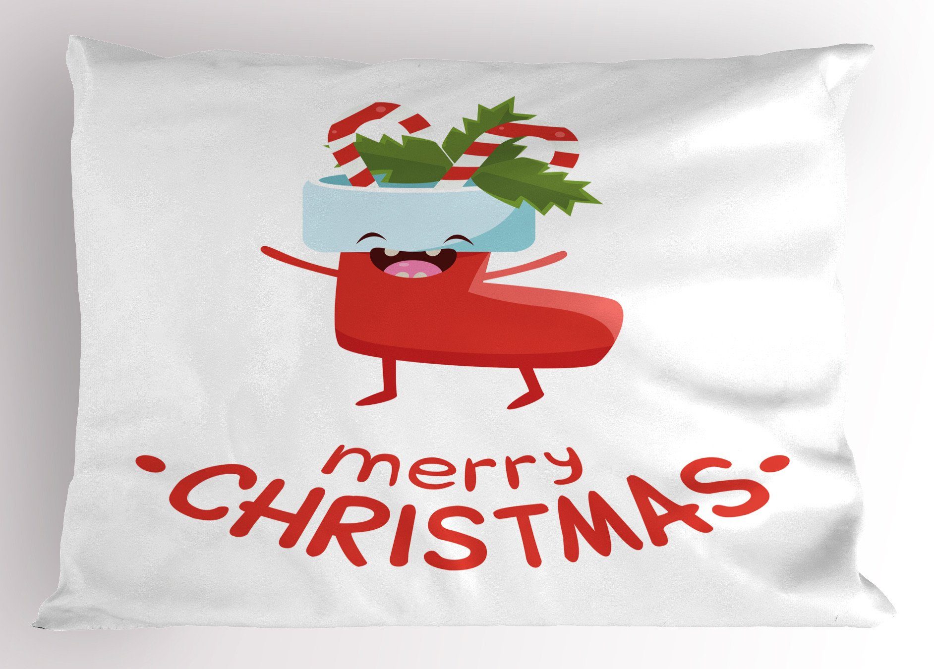 Kissenbezüge Dekorativer Standard King Size Gedruckter Kissenbezug, Abakuhaus (1 Stück), Weihnachten Glückliche Socken-Candy Canes