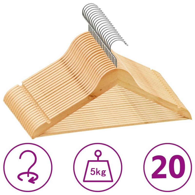 DOTMALL Kleiderbügel Hochwertige Holzbügel Kleiderbügel-Set mit Rockkerben 360° drehbar, (20-tlg)