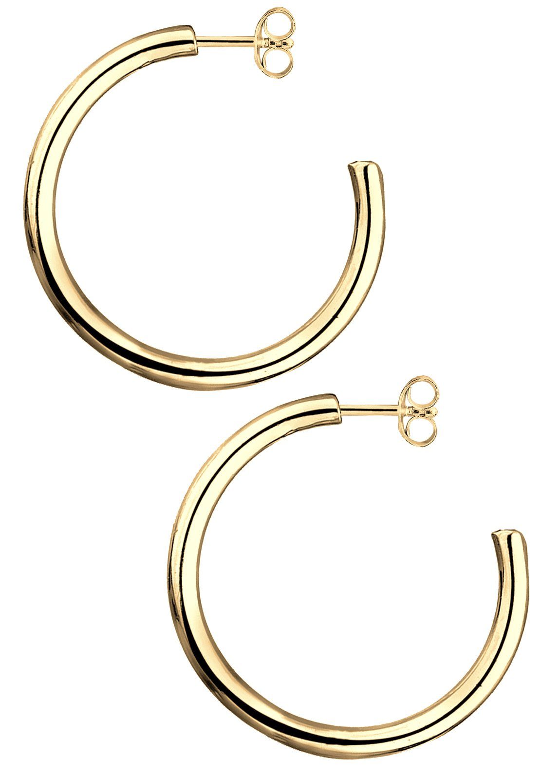 Elli Paar Creolen Basic Schlicht mit Stecker 925 Silb