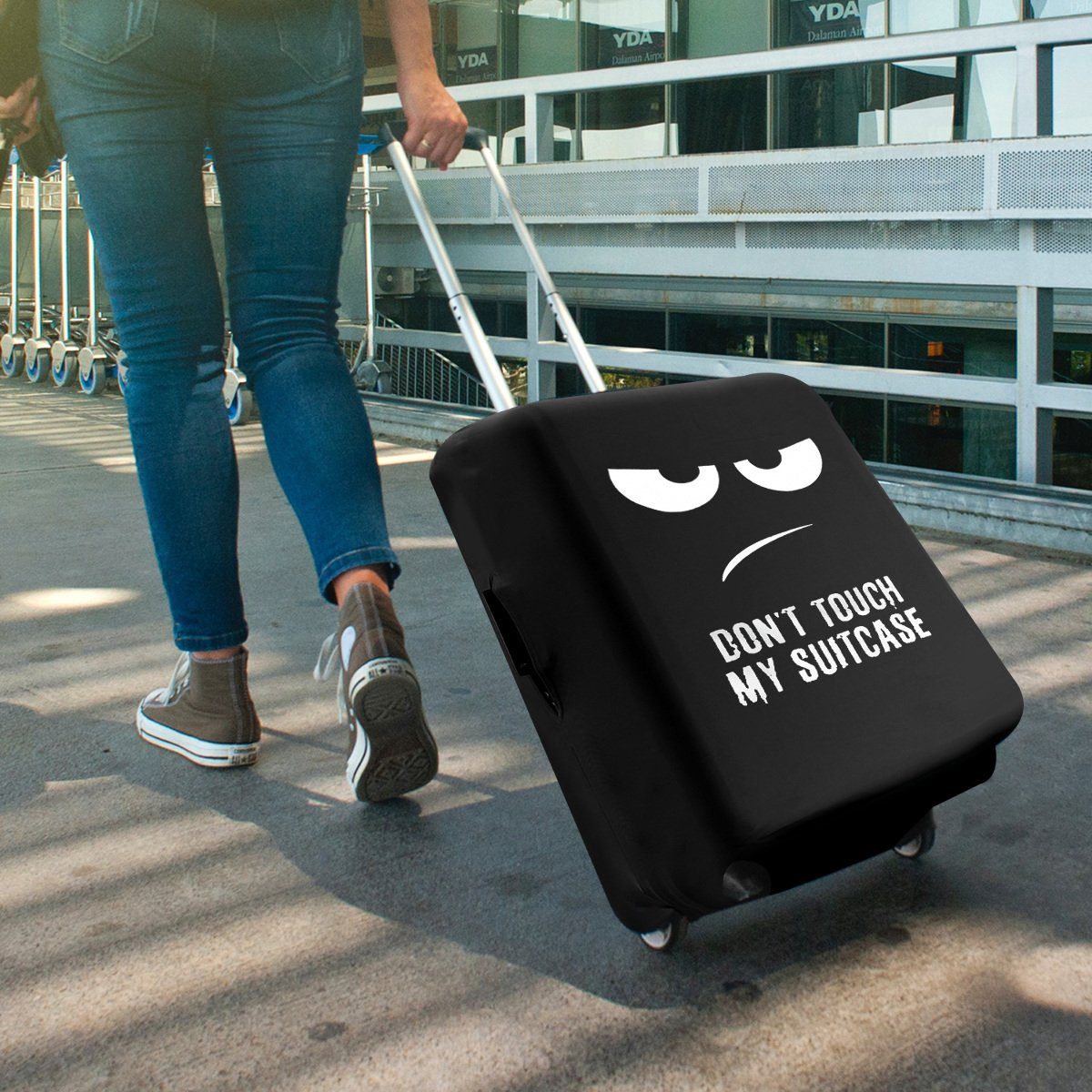 kwmobile Kofferhülle Koffer Hülle Größe Koffer (L), Elastische Kofferschutzhülle mit Reißverschluss - Reisekoffer Überzug