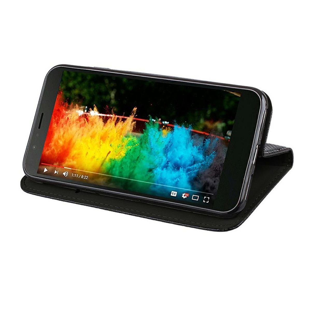 König Design Handyhülle Samsung Galaxy A71, Samsung Galaxy A71 Handyhülle Bookcover Schwarz