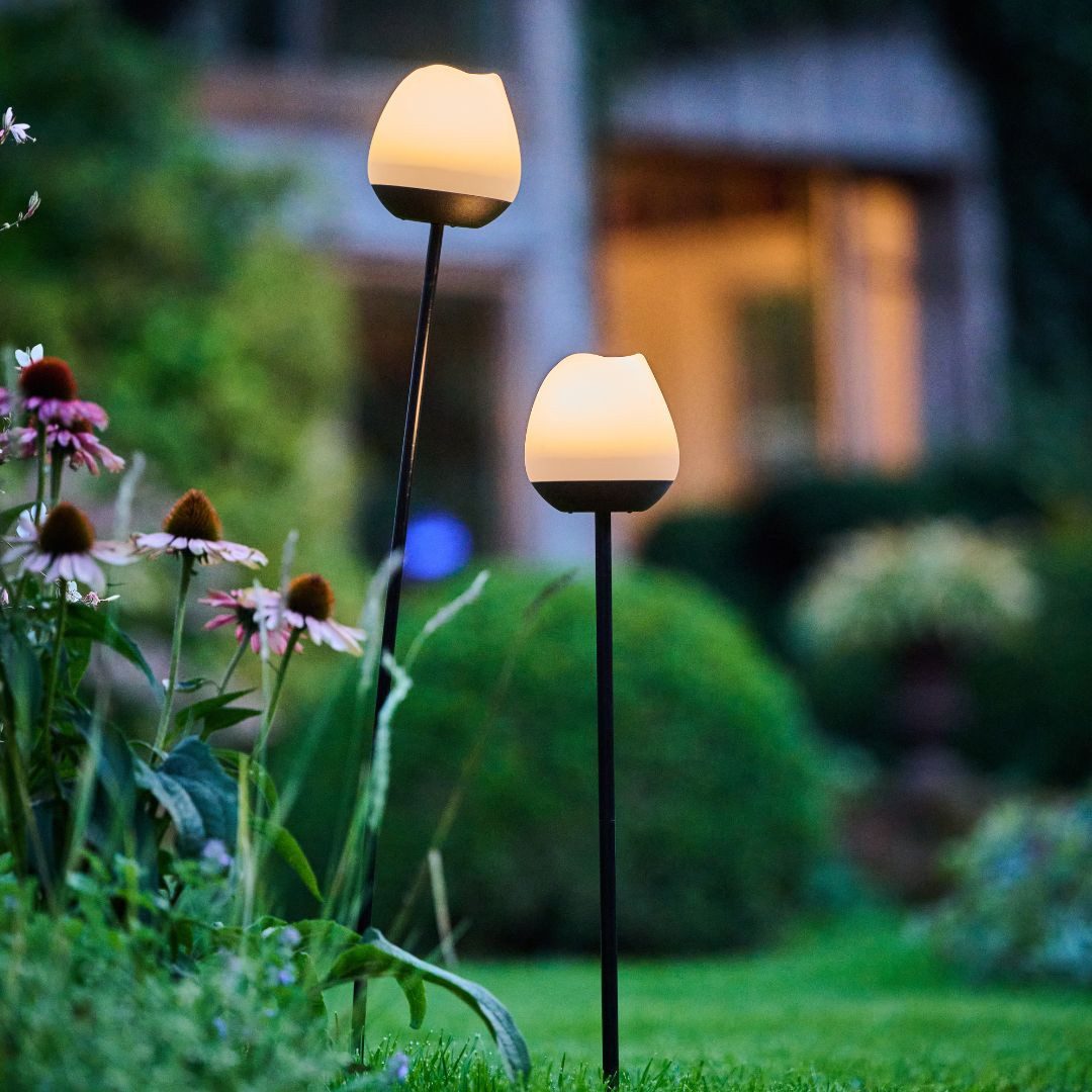 lumix LED Solarleuchte LUMIX Solar Flower Rosy, Farbwechsel, LED, Farbwechsel, Kaltweiß, Warmweiß, Solarlampe mit innenliegendem Solarpanel