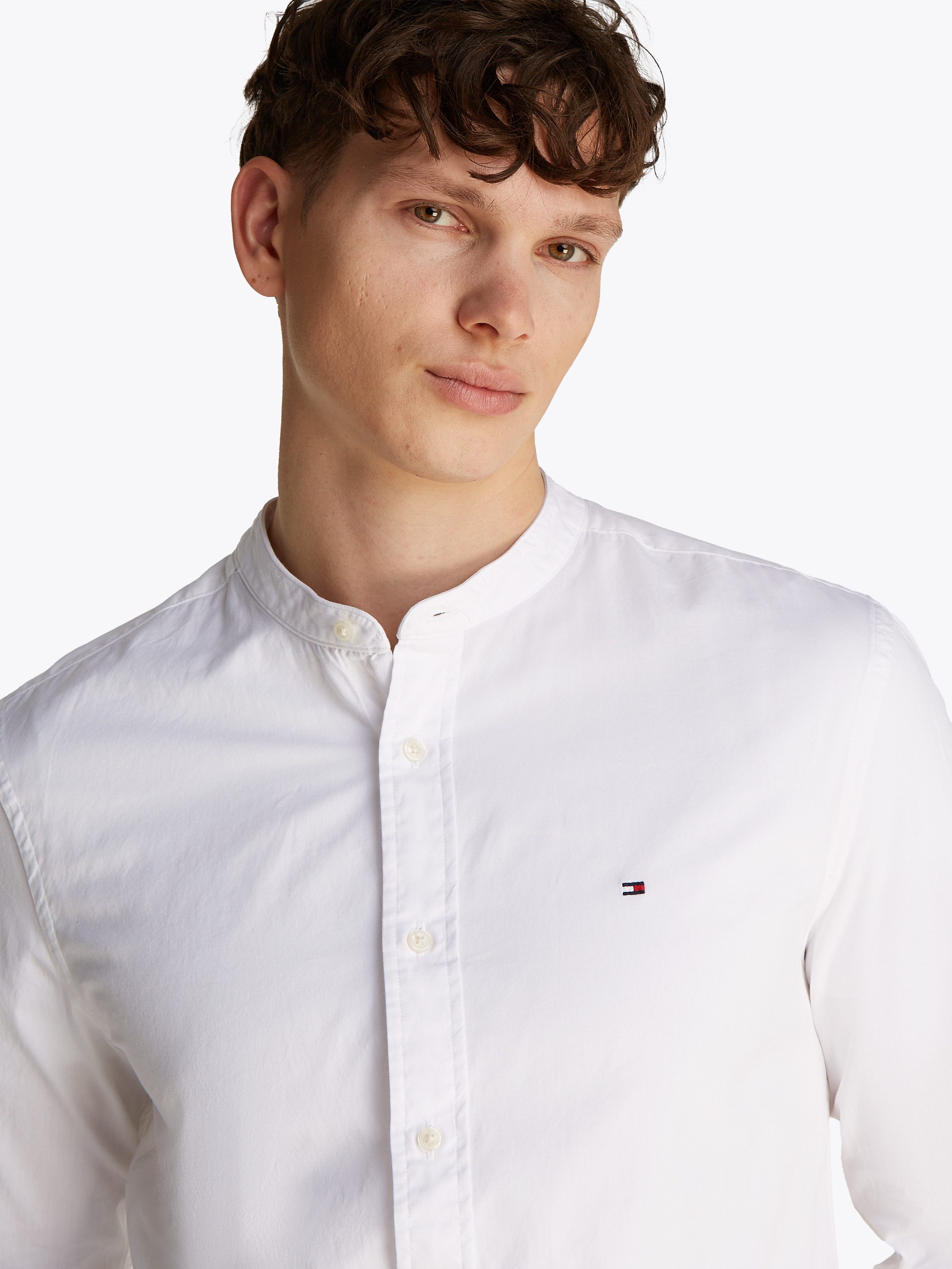 Tommy Hilfiger Langarmhemd FLEX POPLIN SOLID MAO Regular Fit SHIRT günstig online kaufen