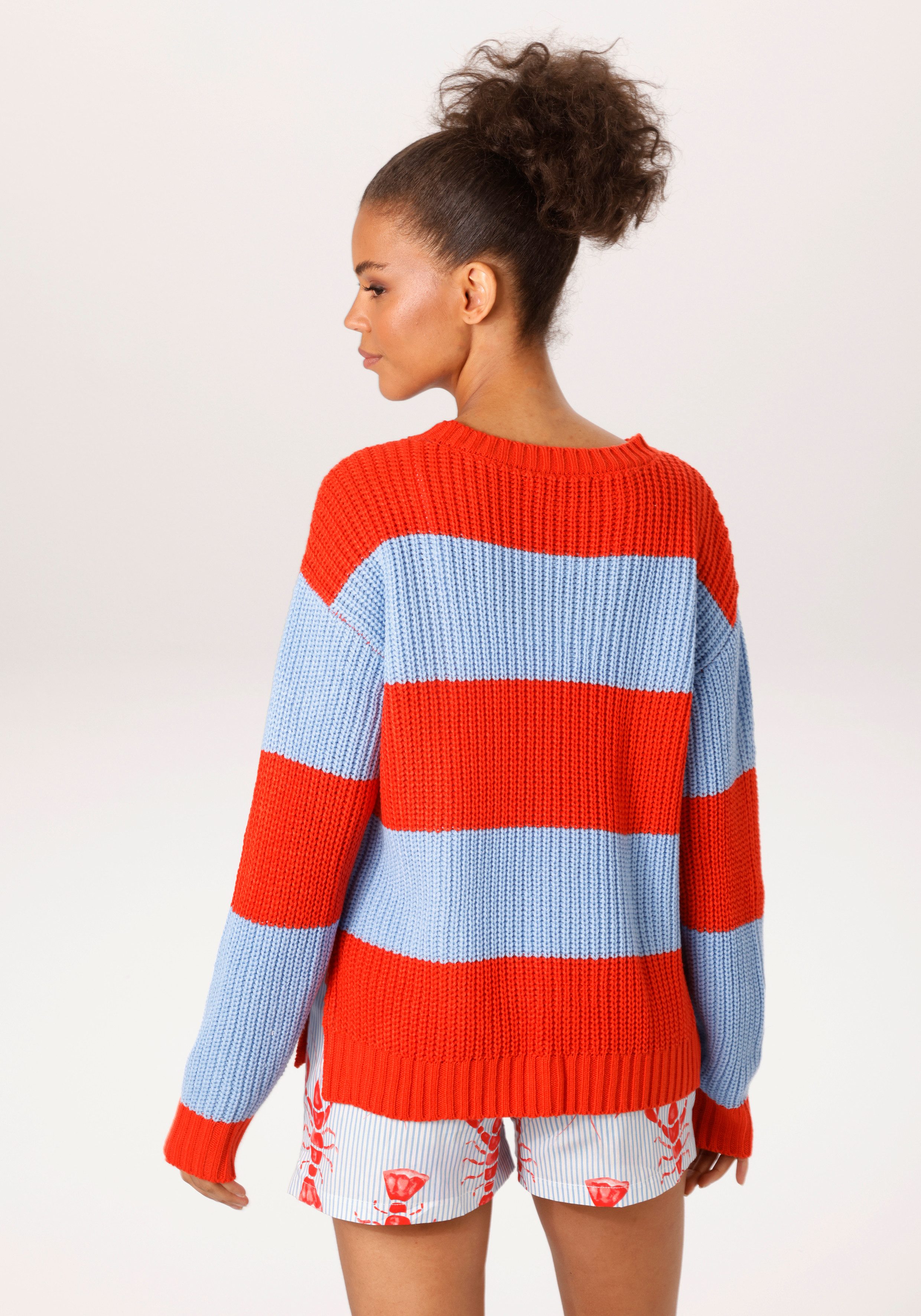 Aniston CASUAL Strickpullover im Colorblocking mit breiten Streifen - NEUE KOLLEKTION
