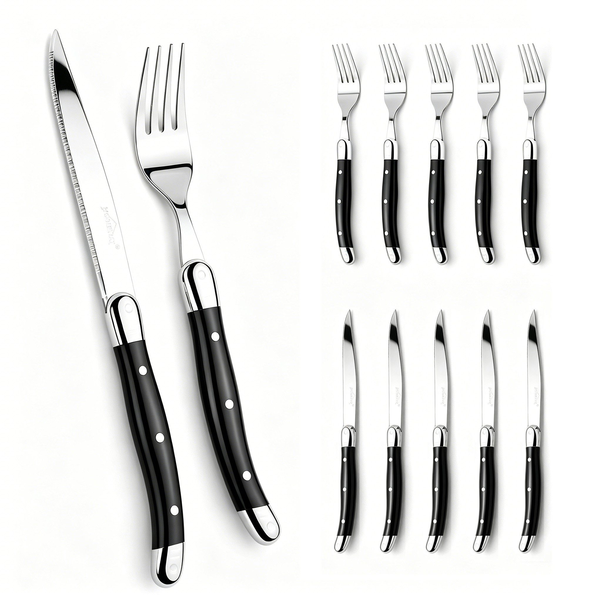 HOMELUX Besteck-Set Besteck set für 6 Personen,12-tlg Edelstahl Besteckset,Cutlery Set (12-tlg), Edelstahl,Spiegelpoliert