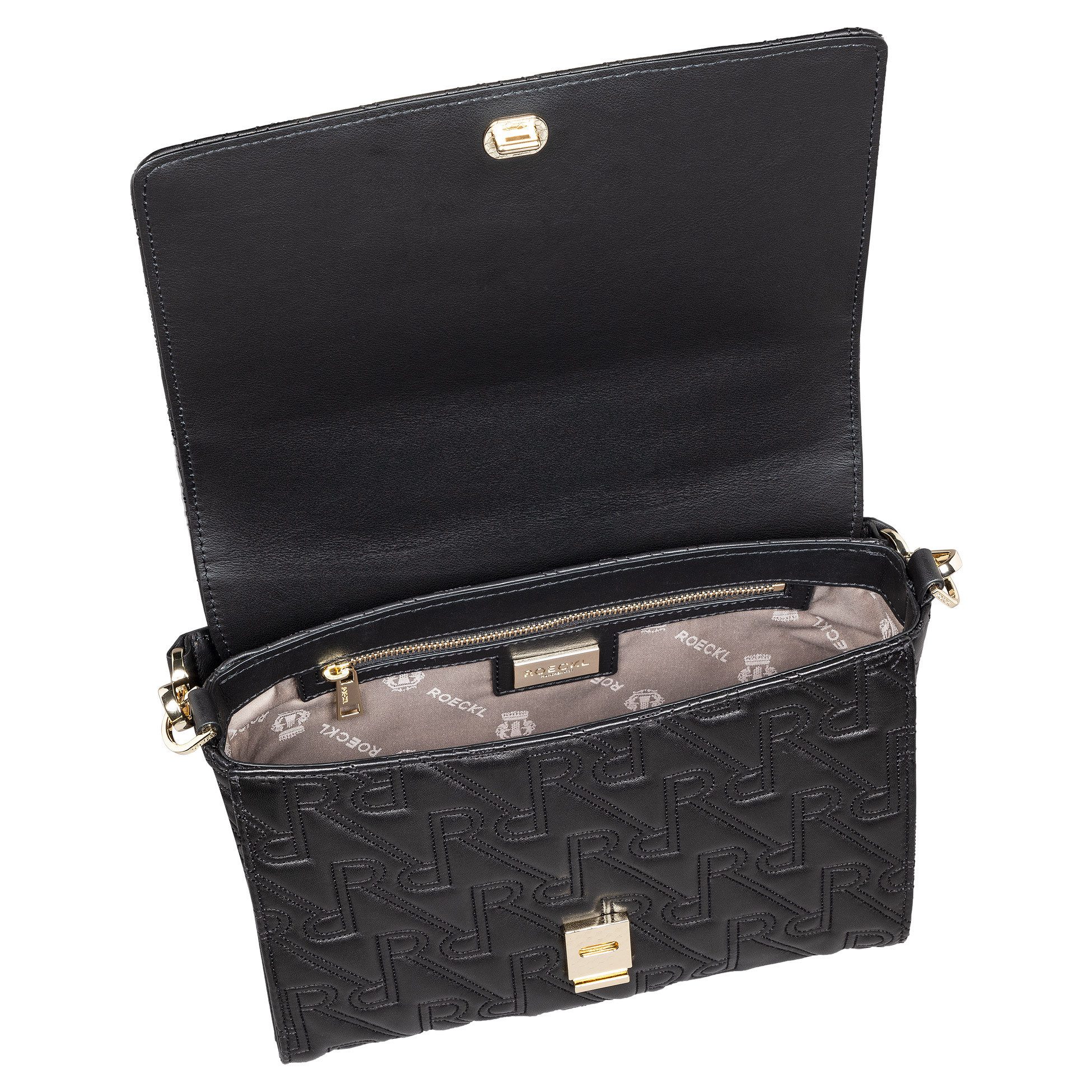 Roeckl Handtasche EMILIA QUILTED, Umhängetasche mit Logo Aufdruck