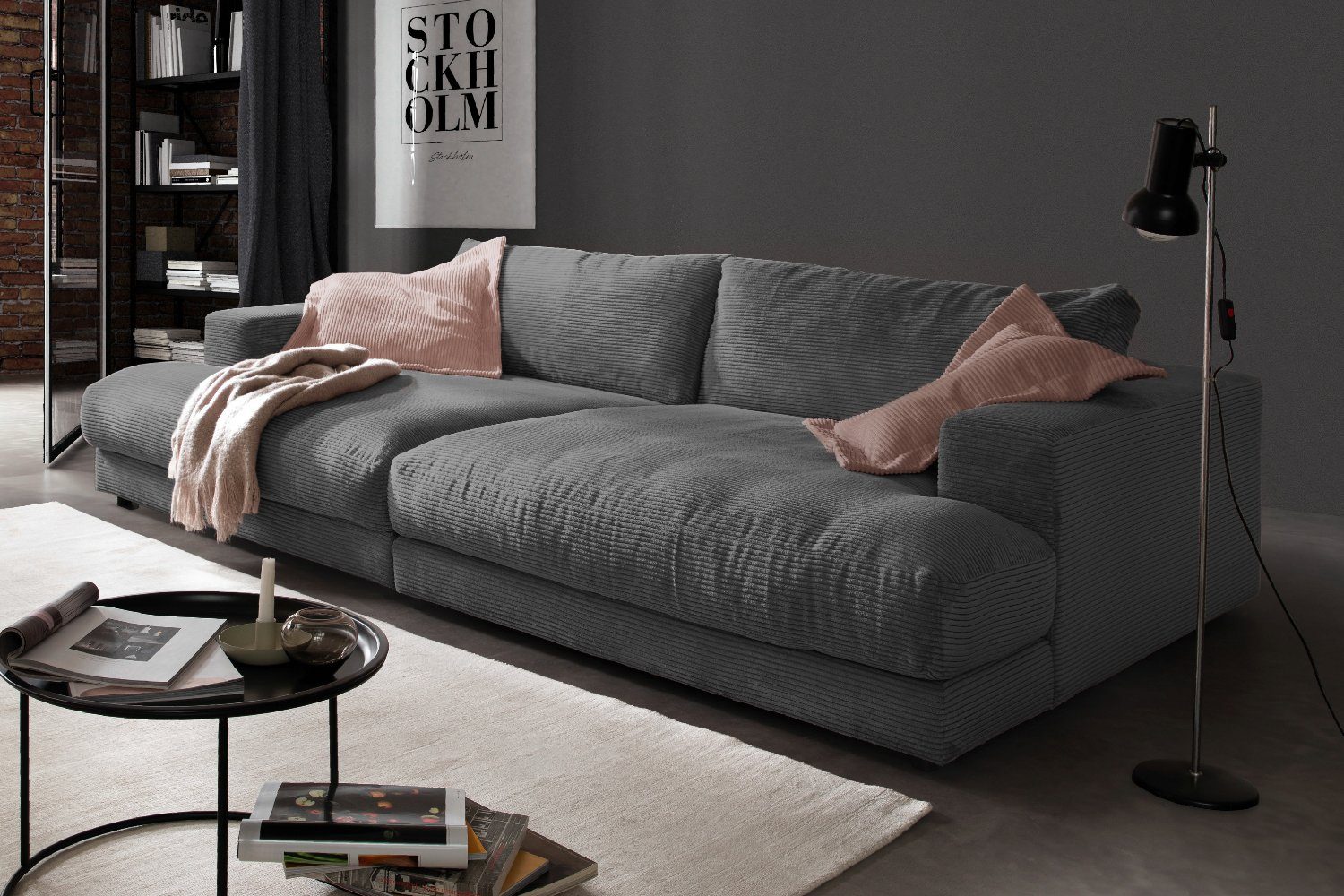 KAWOLA Big-Sofa MADELINE, Sofa Cord Stoff od. verschiedene Farben