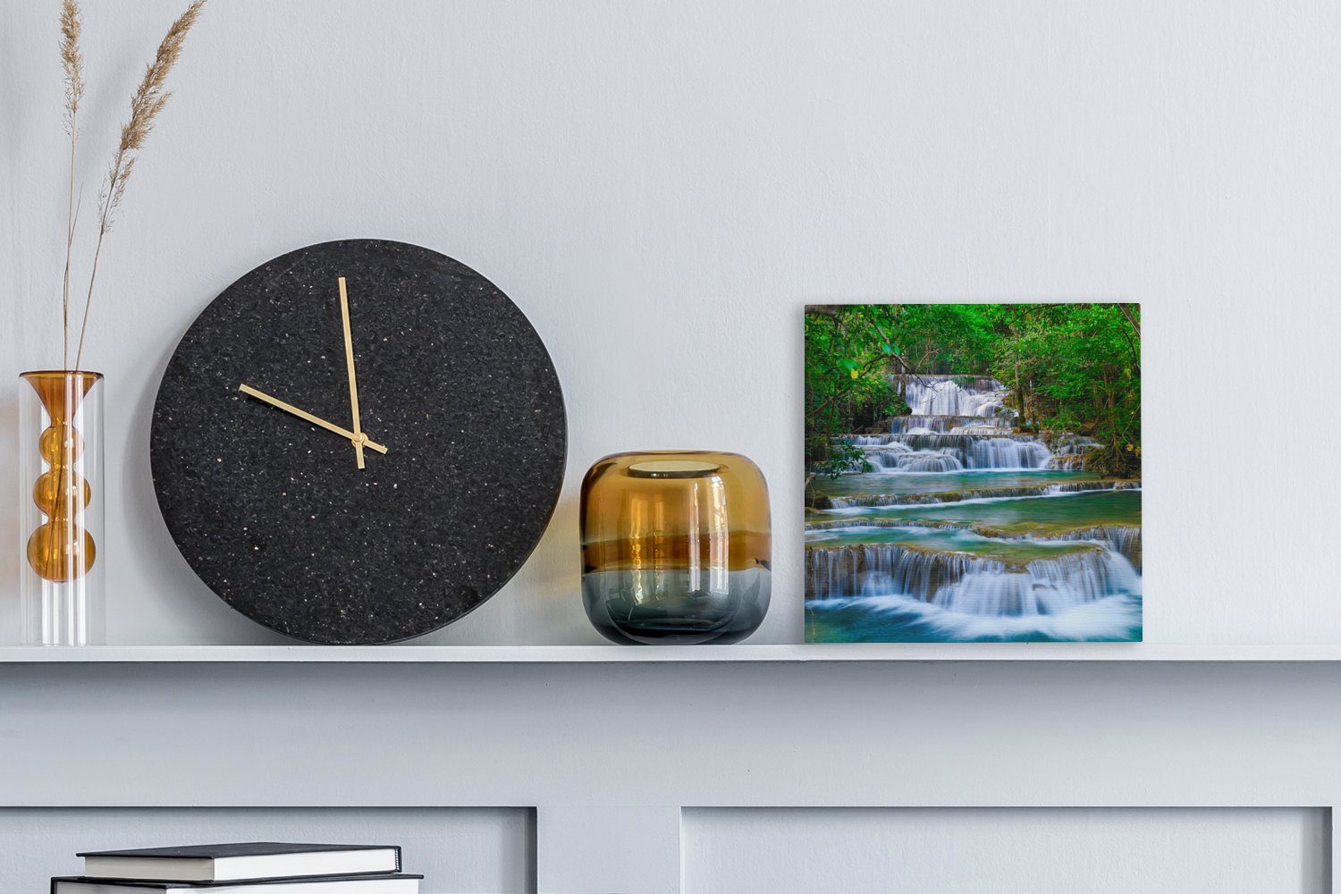 OneMillionCanvasses® Leinwandbild Wasserfall - Bäume - günstig online kaufen