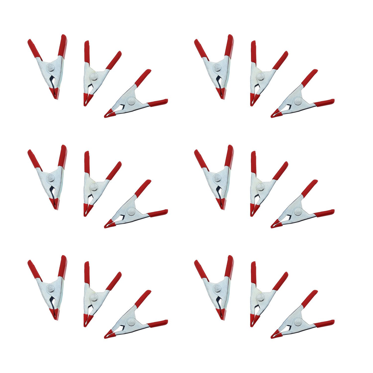 varivendo Klemmzwinge 6 x 3 Stück Mini-Klemmzwingen, (Stück, 18 St., Mini-Klemmzwinge), Klemmzwingen Federklemmen Leimzwingen Spannzwingen Mini Zwinge