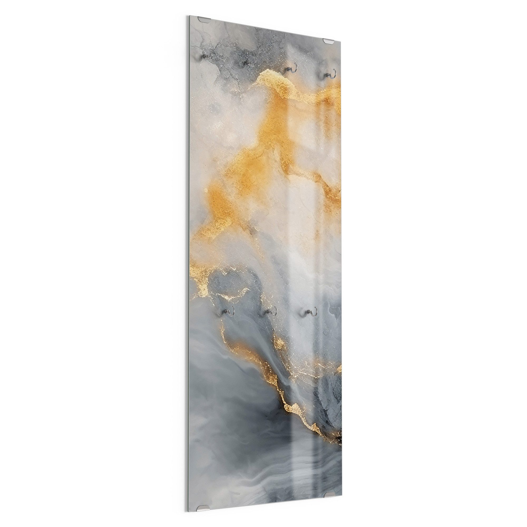 DEQORI Kleiderhaken 'Glanz in Stein', Glas Garderobe hängend Flur Jackenhalter modern Wandgarderobe Haken
