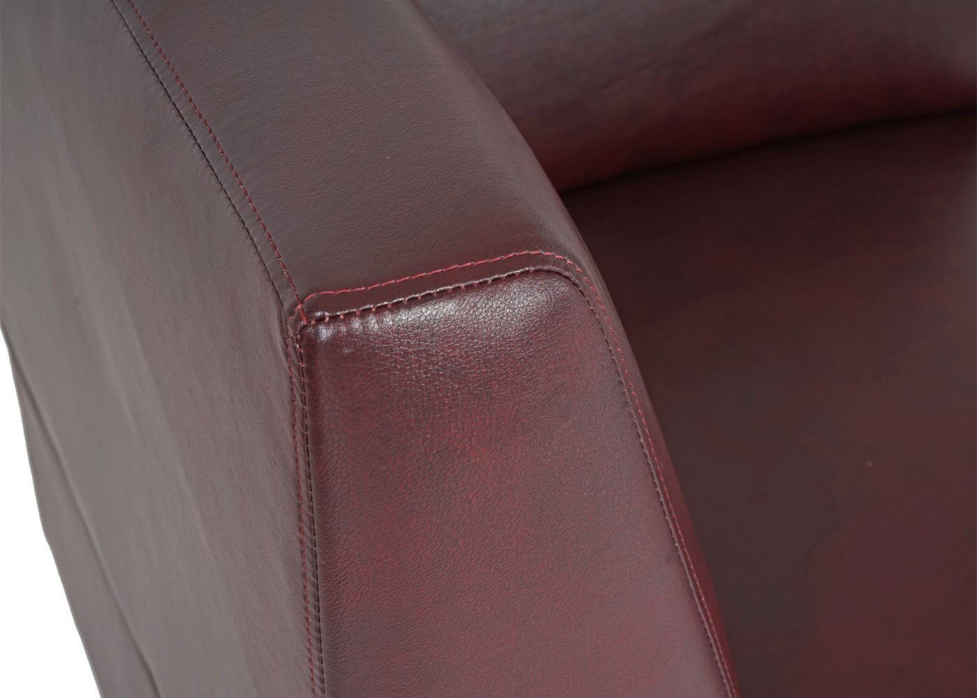 MCW 3-Sitzer Moncalieri-3S, rot-braun Verarbeitung, Polsterung Lounge-Stil, rot-braun hochwertige bequeme | moderner
