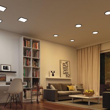 Paulmann LED Deckenleuchte Smartes Zigbee LED Einbaupanel Areo in Schwarz 13W 1200lm IP44 tunable, keine Angabe, Leuchtmittel enthalten: Ja, fest verbaut, LED, warmweiss, Deckenlampe, Deckenbeleuchtung, Deckenlicht