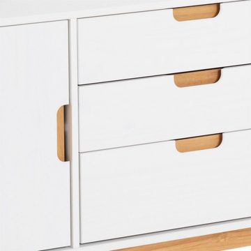 IDIMEX Sideboard TIVOLI, Sideboard Kommode Anrichte Kiefer massiv 2 Türen weiß skandinavisches