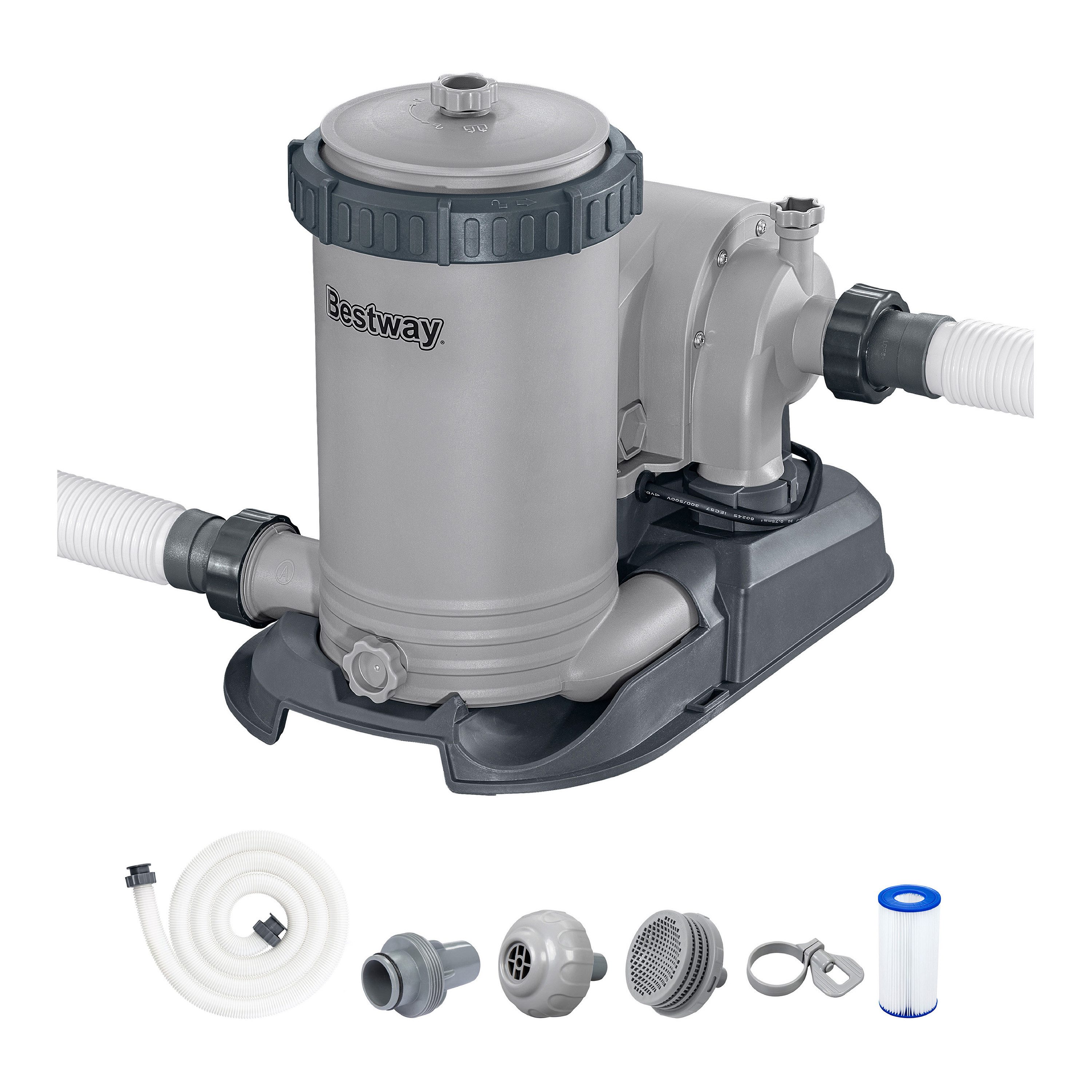 Bestway Kartuschen-Filterpumpe 9.463 l/h (Packung, Inkl. Filterkartusche), Für Poolgrößen von 1.100-62.000 Liter