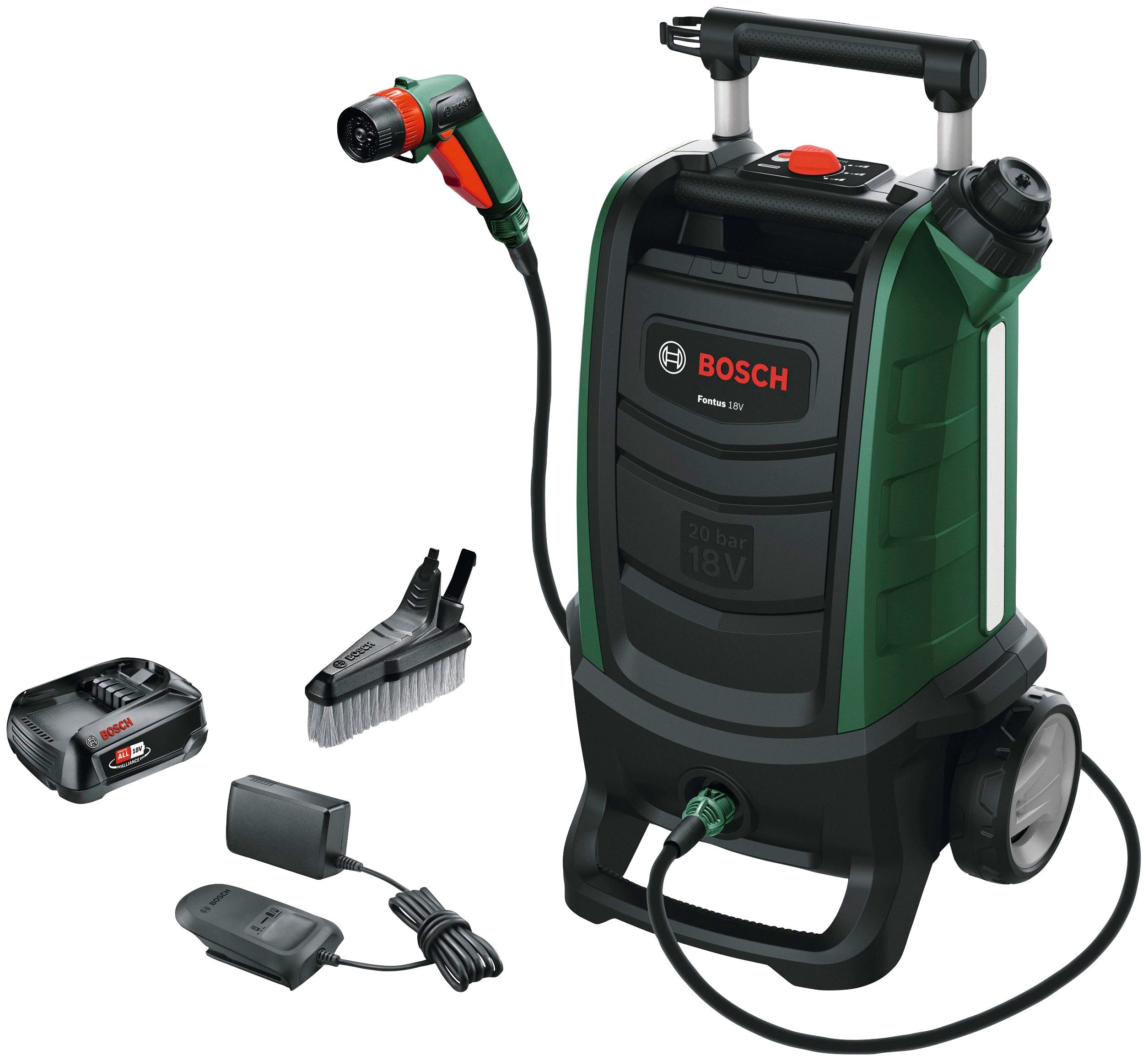 Bosch Home & Garden Akku-Druckreiniger Fontus 18V, Druck max: 20 bar, inkl. Akku und Ladegerät