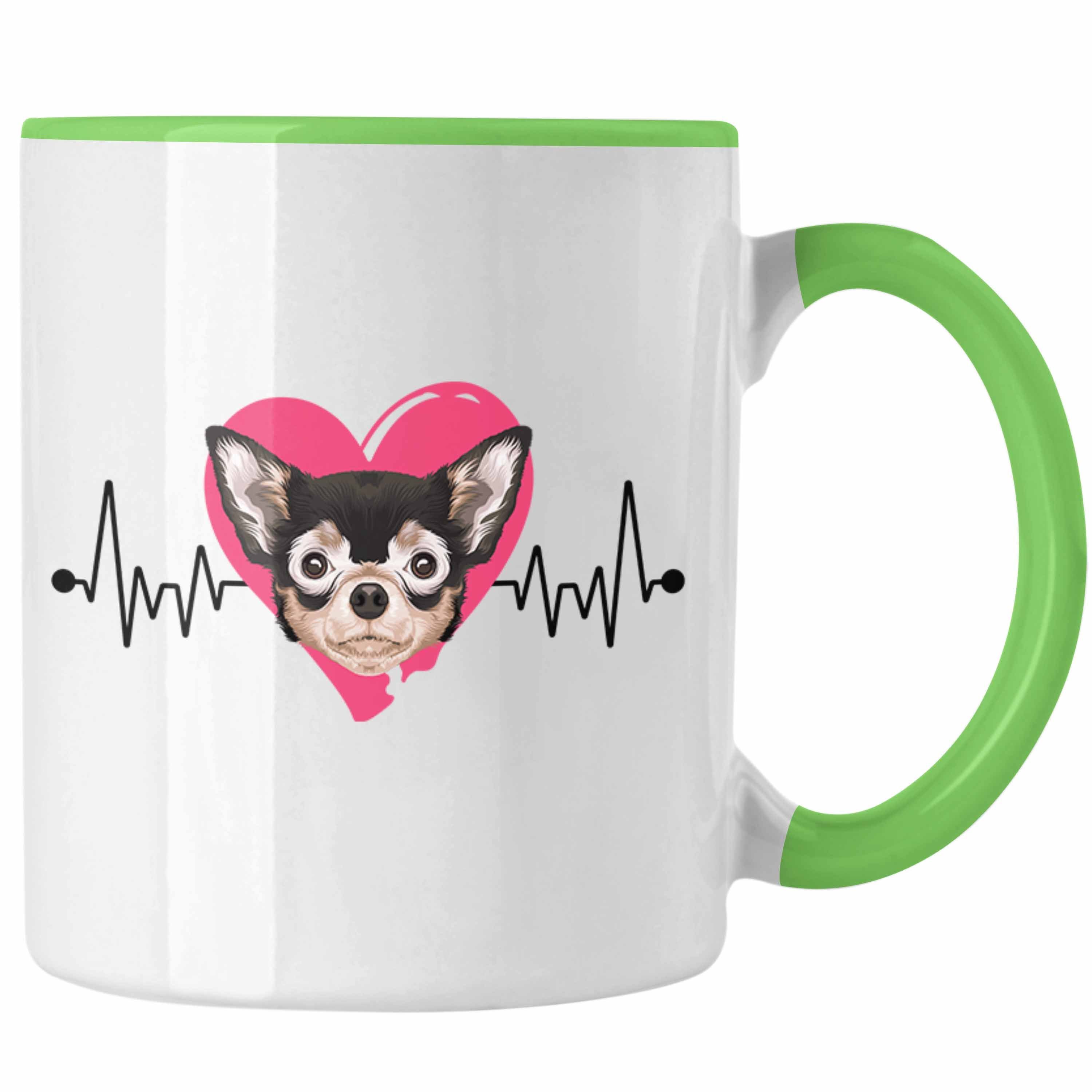 Herzsch Tasse Lustiger Spruch Geschenk Besitzer Grün Chihuahua Geschenkidee Tasse Trendation
