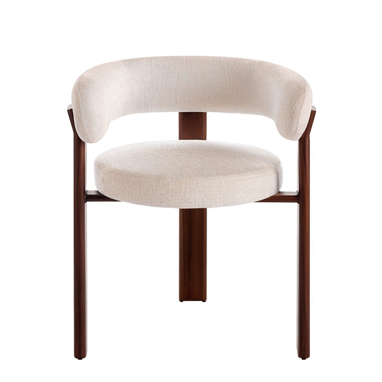DITAIX Polsterstuhl 2er Set Esszimmerstühle Mid Century (2 St), mit Gebogener Rückenlehne & Metallgestell