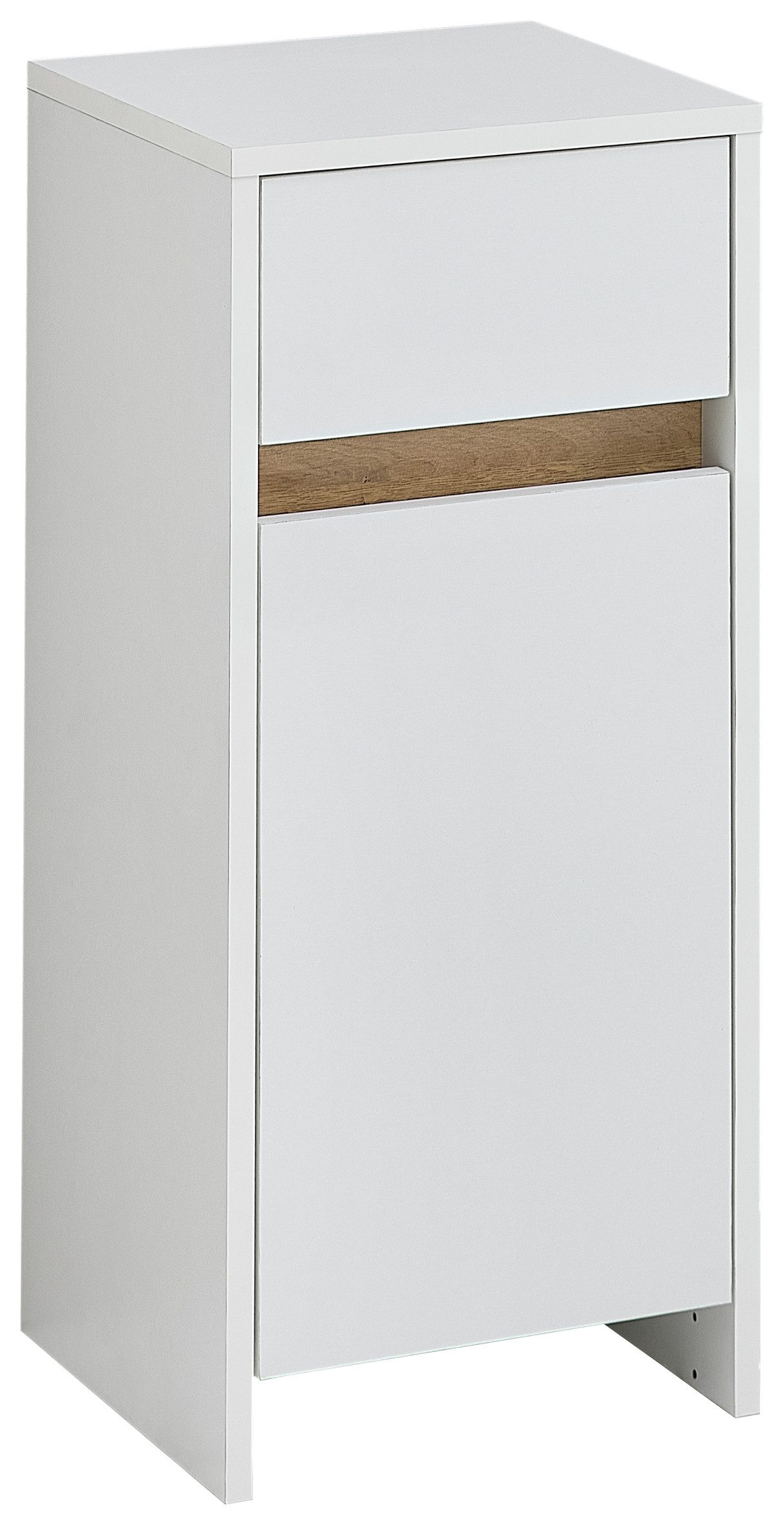 Saphir Unterschrank Quickset 100, Badschrank 32,4 cm, 1 Tür und 1 Schublade Badezimmerschrank, 1 Einlegeboden, 73,8 cm hoch, mit Akzentfuge