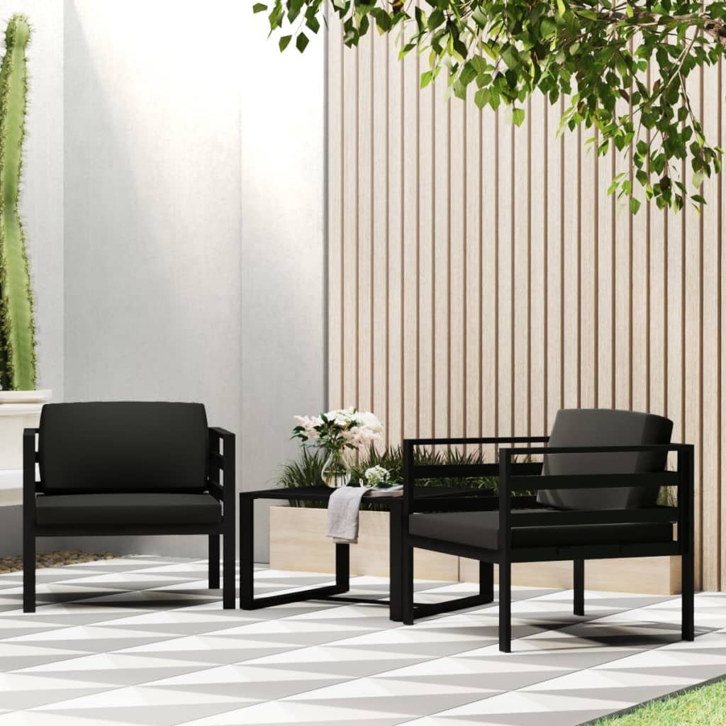vidaXL Sofaelement Einzelsofas 2 Stk. mit Kissen Aluminium Anthrazit (1 St)