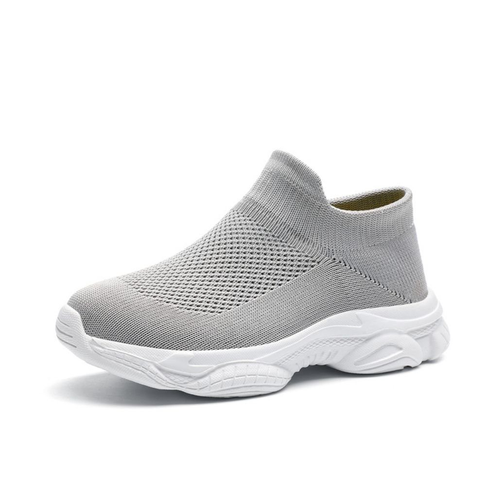 HUSKSWARE Slip-On Sneaker (aus elastischem Mesh Material und ultraleichter) ultraleichter Sockenschuh mit druckfreiem Sitz grau
