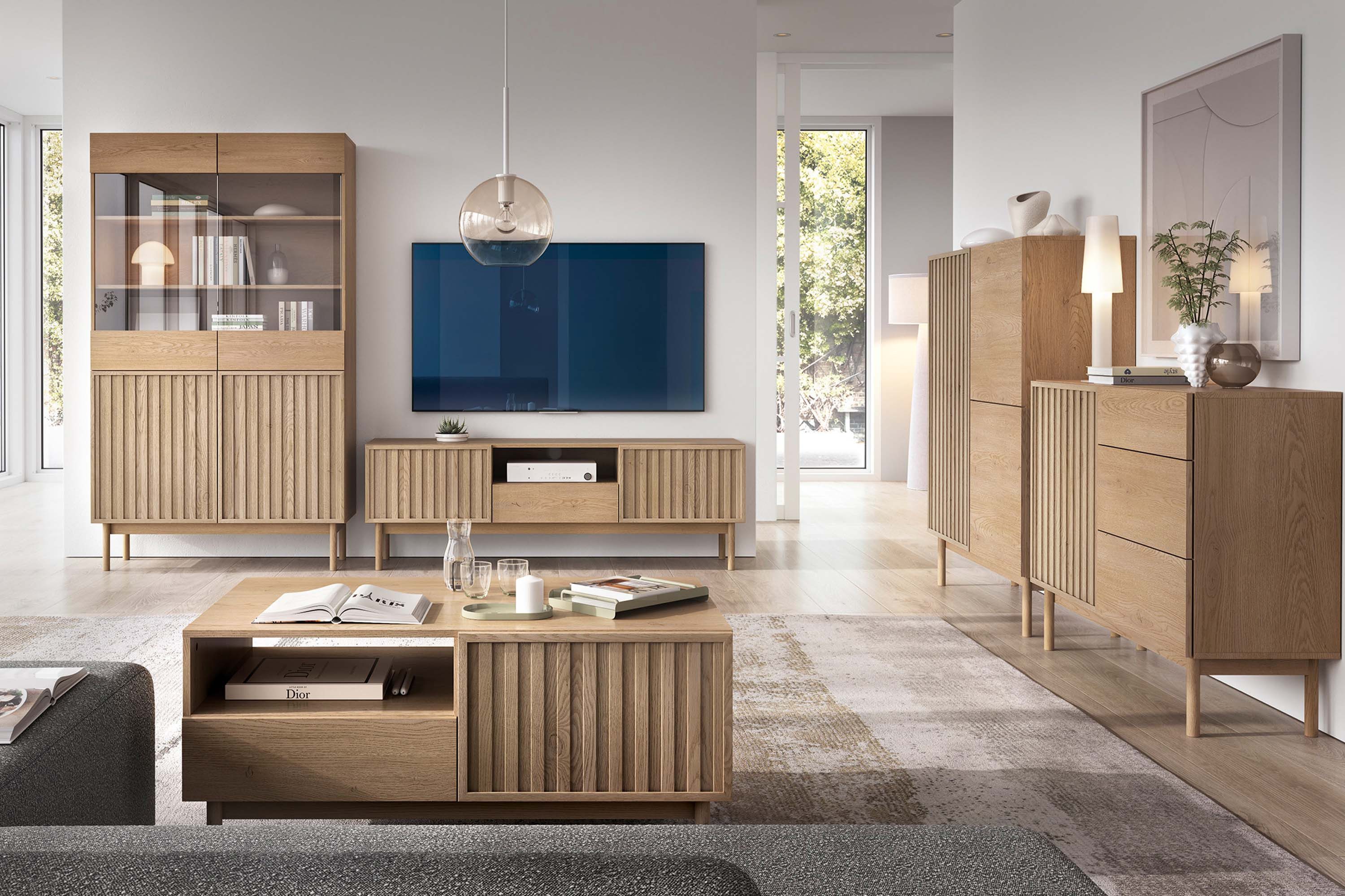 KONSIMO® Vitrine HARMA Standvitrine, hergestellt in der EU, Loft-Stil, Push günstig online kaufen