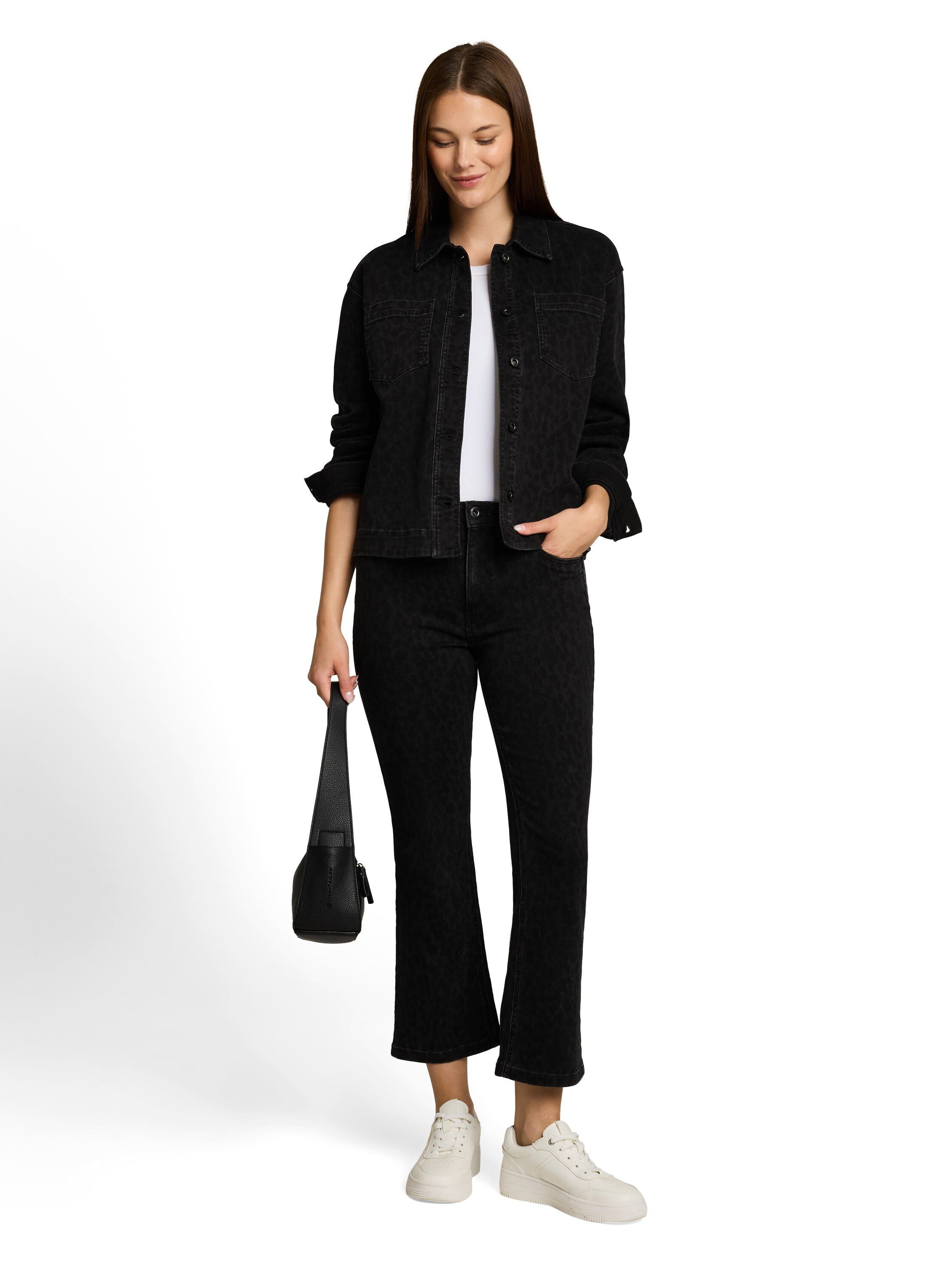 TOM TAILOR Jeansjacke Regular im Leo-Look / hemdkragen mit Knopfleiste – Bild 4 von 5