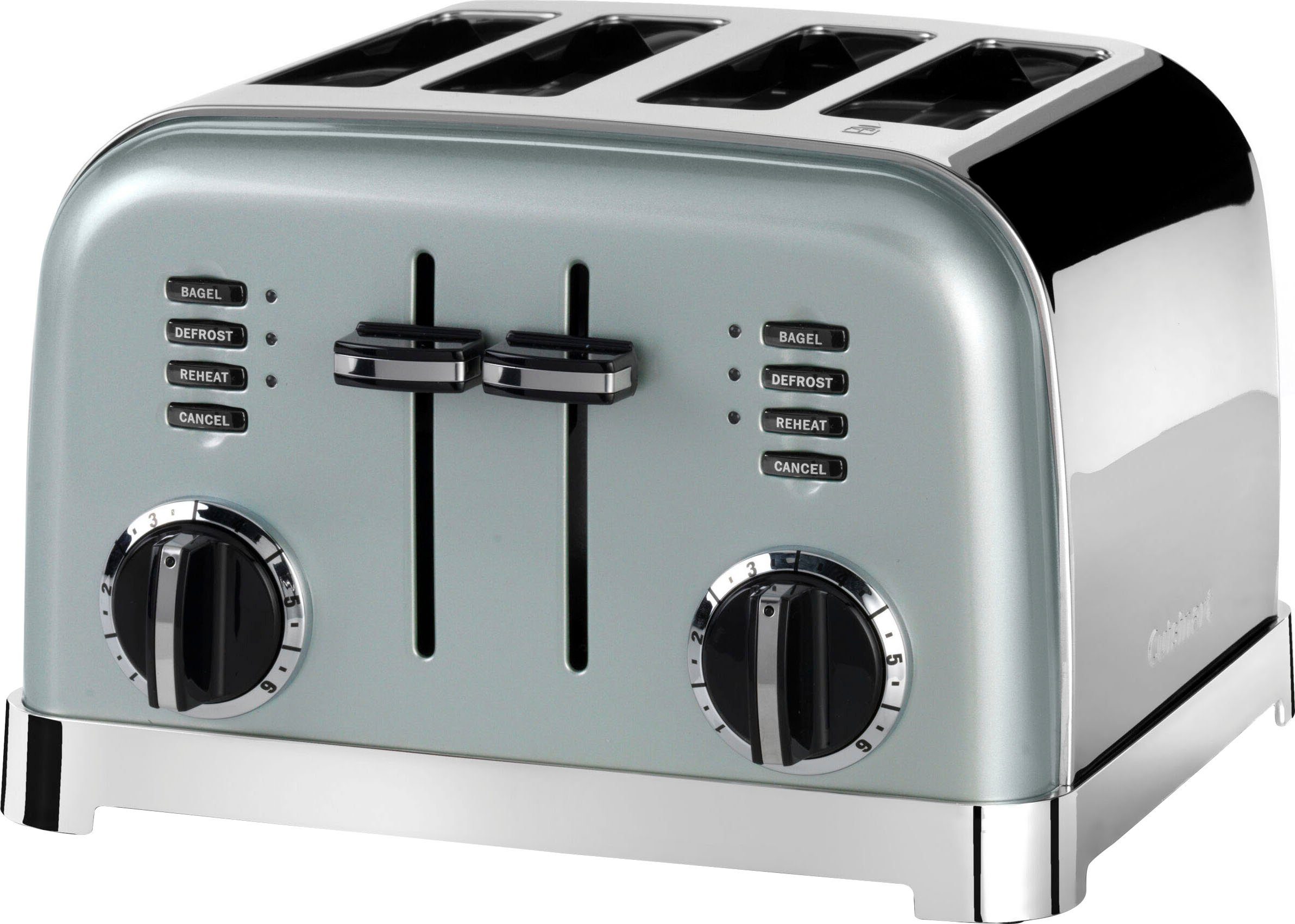 Toastschlitze, CPT180GE, Toaster 4 Retro Design extra Scheiben, Cuisinart 1800 W, breite für