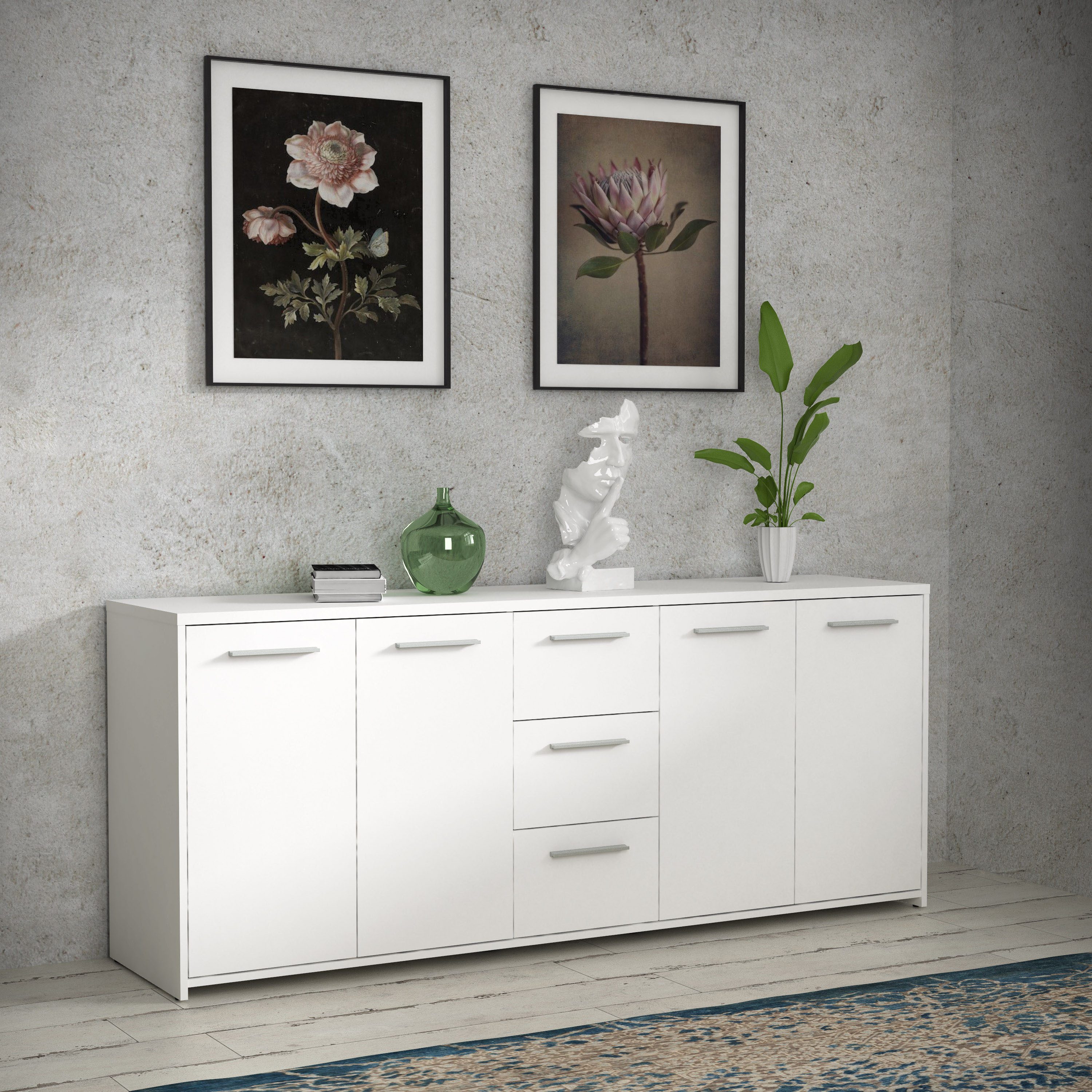 FORTE Sideboard Sideboard, 180 cm Breit, 3 Schubkästen, viel Platz