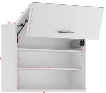 IMPULS KÜCHEN Faltlifthängeschrank "Turin", Breite 90 cm mit Falt-Lifttür bestehend aus 2 Fronten