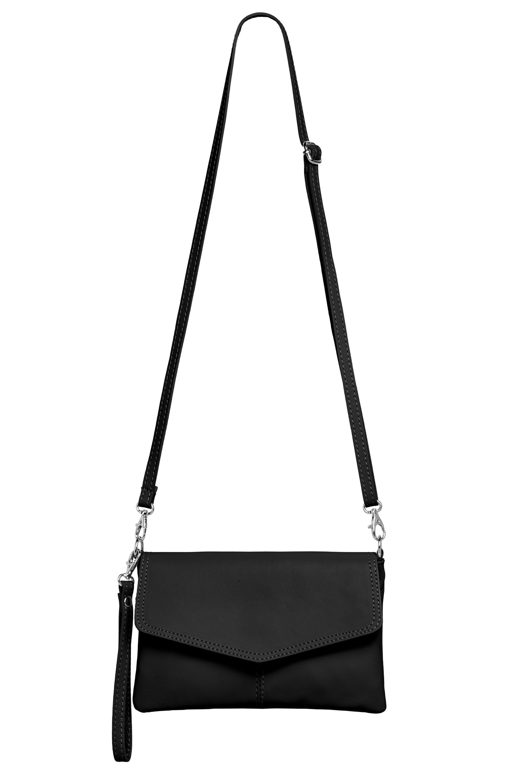 Caspar Clutch Abendtasche Leder Damen Umhängetasche - PREMIUM LINE - Modell No.322, aus 100% gewaschenem Echtleder aus Italien - samtig weich & nachhaltig