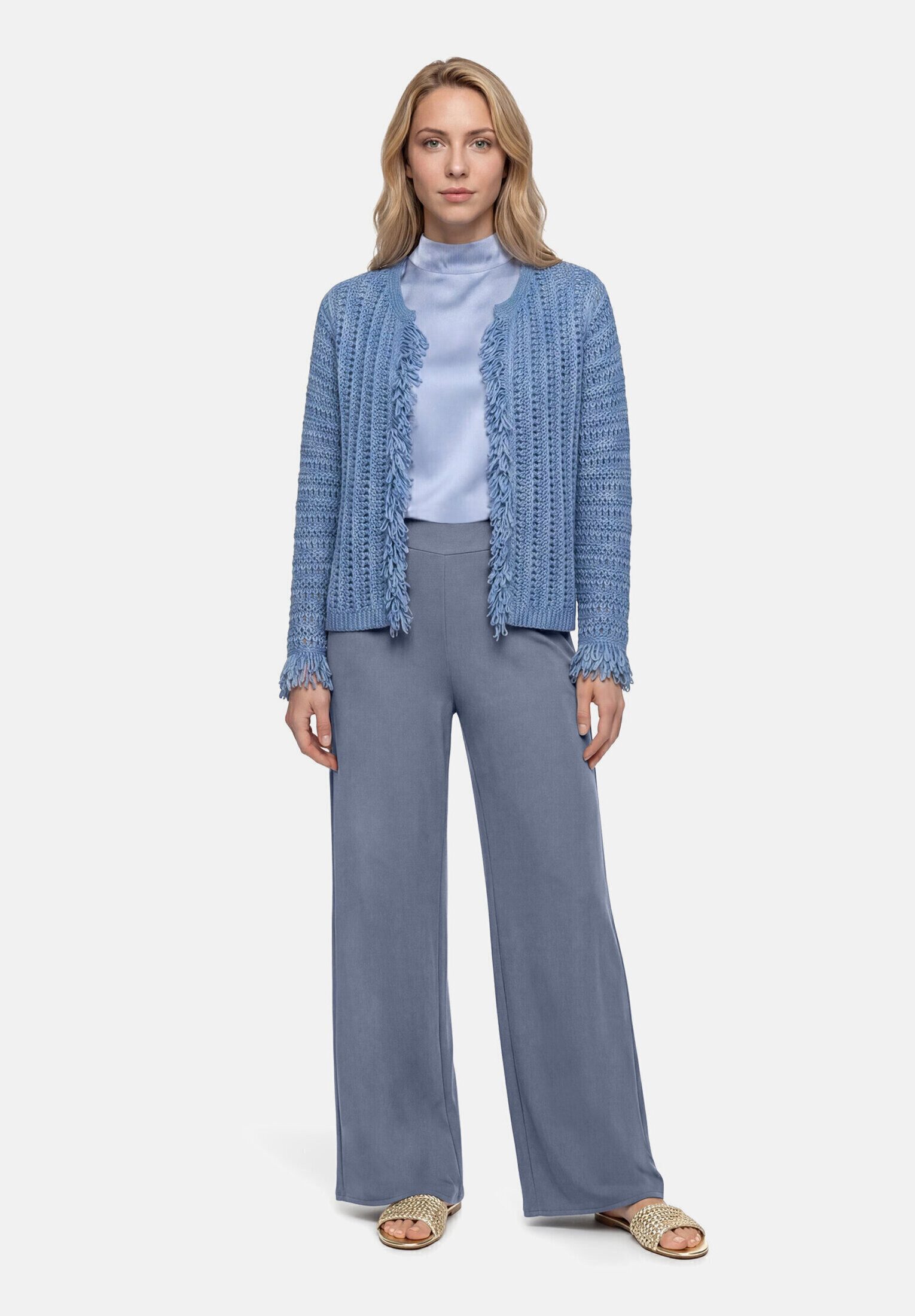 Betty Barclay Strickjacke Damen mit Fransen (1-tlg)