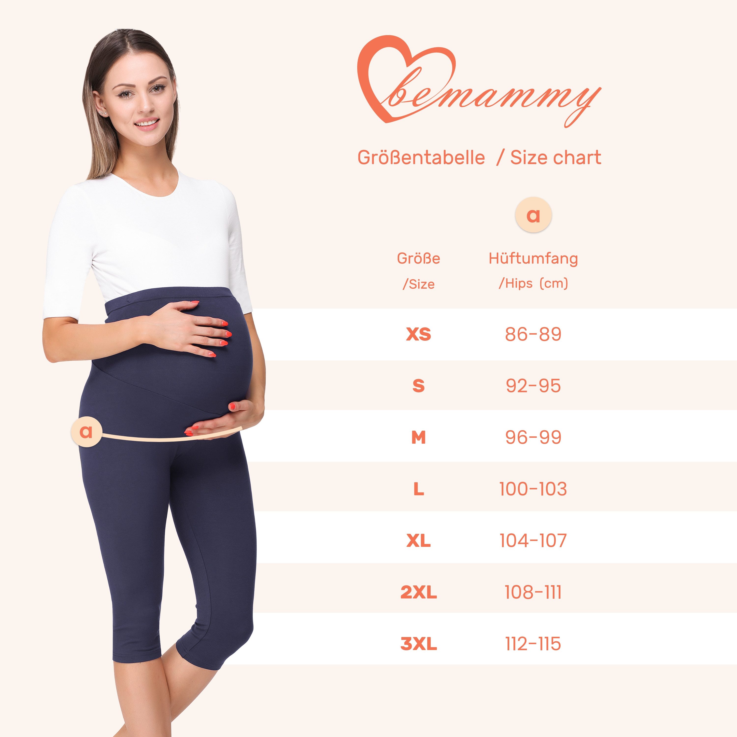 Be Mammy Umstandsleggings 3/4 Umstandsleggings aus Viskose BE20-279 (1-tlg)