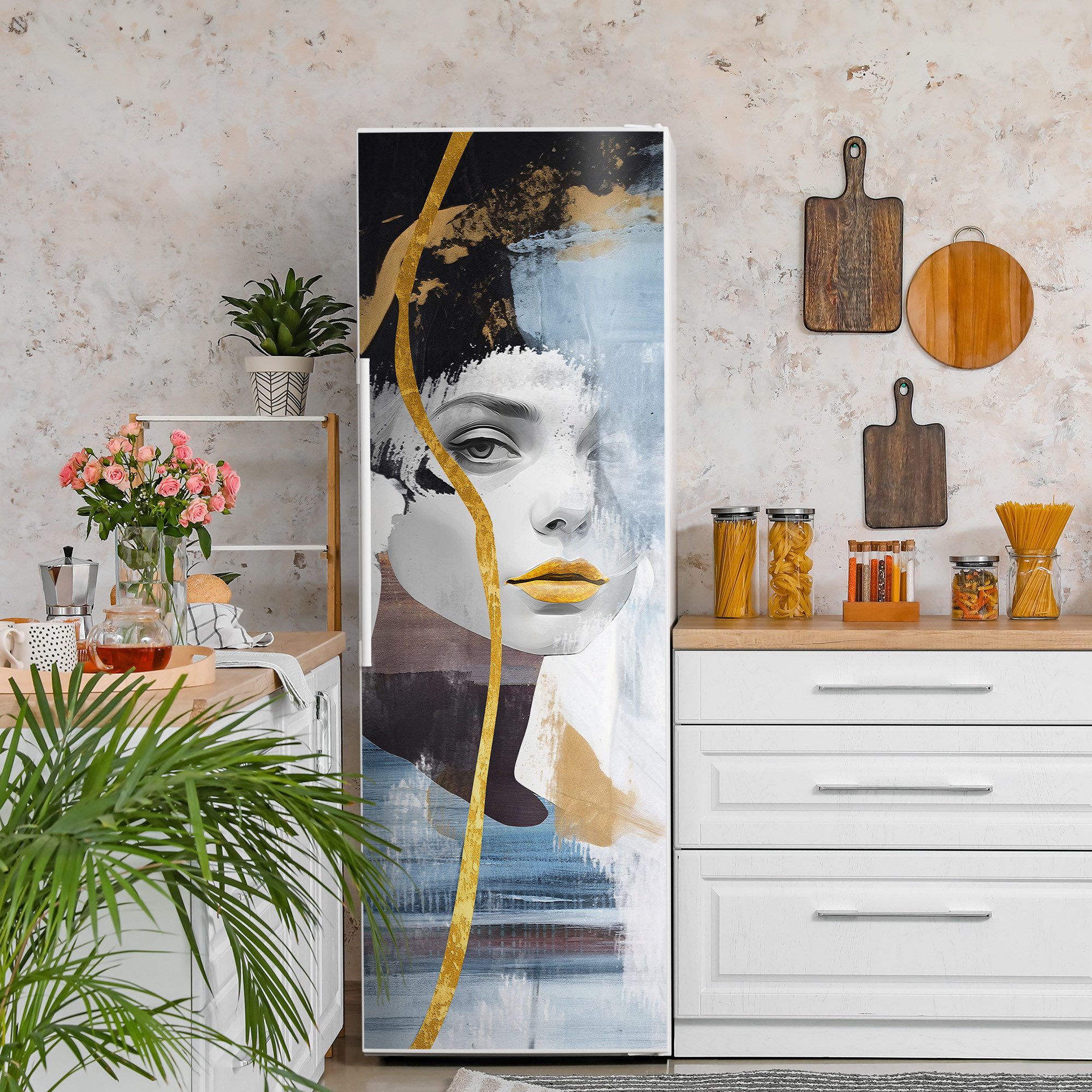 Thumbnail - DEQORI Magnetfolie 'Fragmentierte Eleganz', Kühlschrank Magnetmatte magnetisch Magnetfolie Folie Schutz