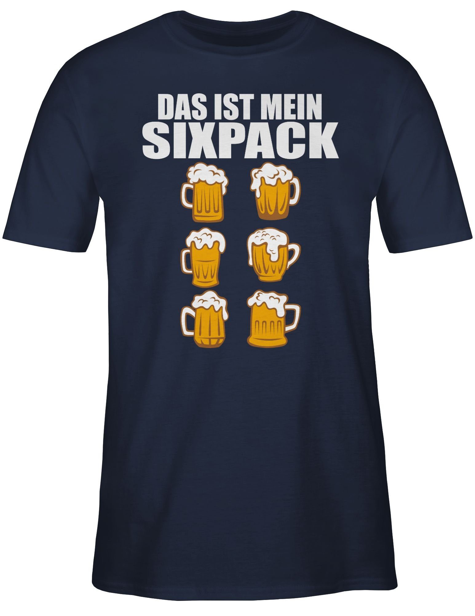 - mein ist - Das weiß Herren Oktoberfest Bier Shirtracer Blau Navy Mode T-Shirt Sixpack für 1