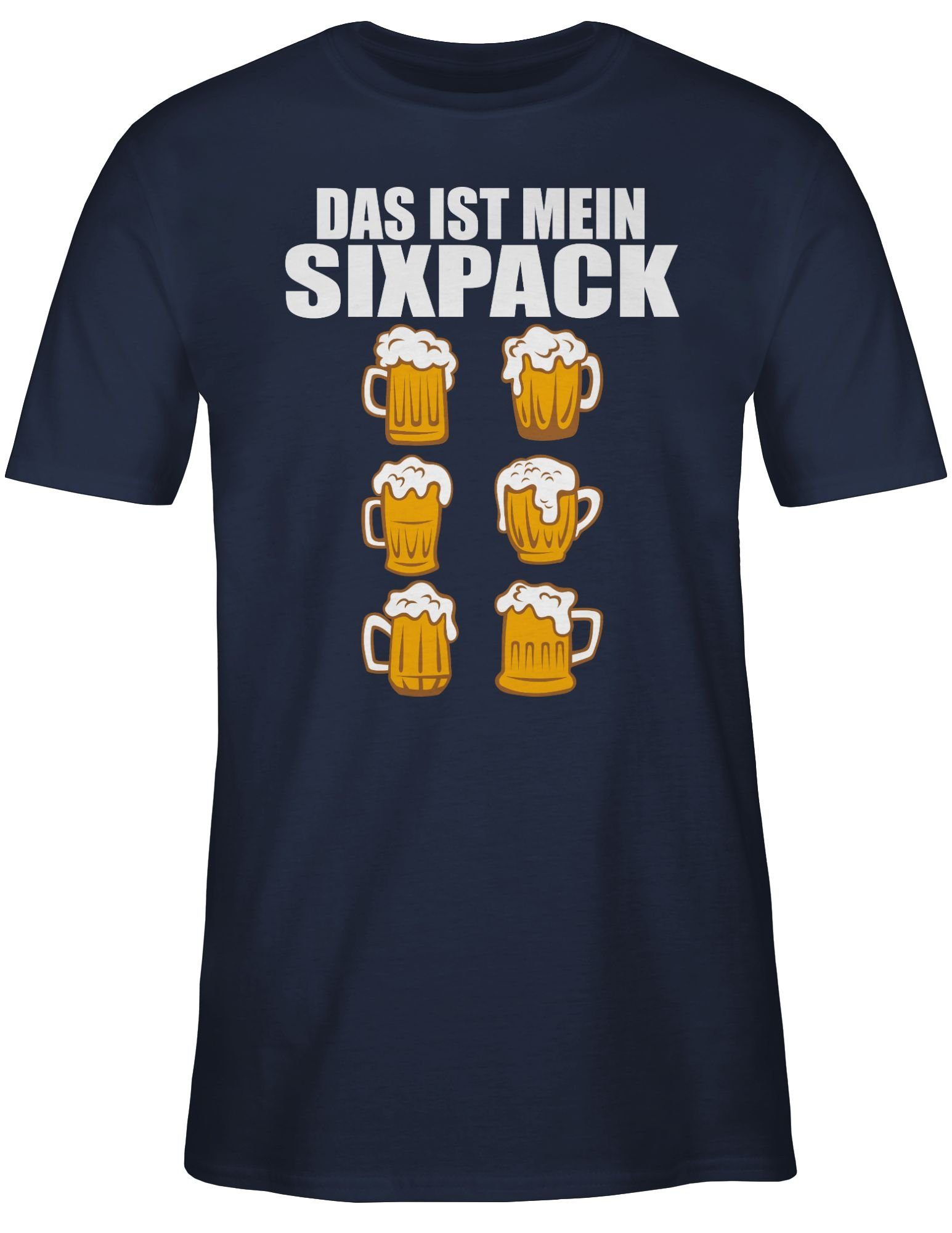 Bier weiß Shirtracer T-Shirt Sixpack mein 1 - - ist Blau Mode Navy für Herren Oktoberfest Das