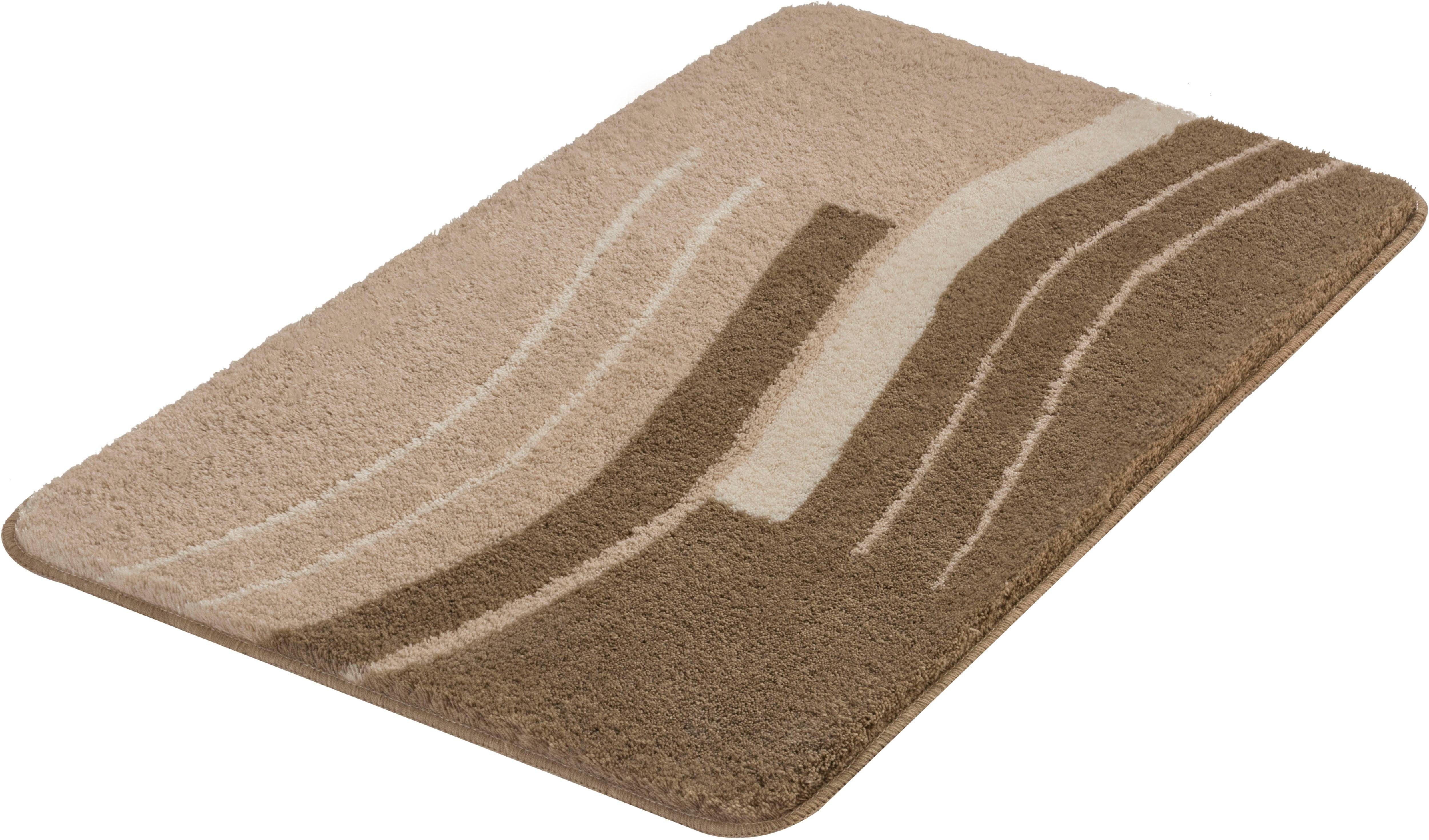 Kleine Wolke Badematte Viola, Höhe 20 mm, rutschhemmend beschichtet, fußbodenheizungsgeeignet, Polyacryl, rechteckig, Badteppich, modernes Design, waschbar