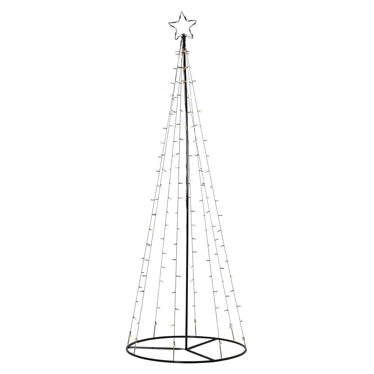 (2100K Lichterbaum LED LED Baum LED Sternspitze bis warmweiß funkelnd 3000K) außen, MARELIDA mit Weihnachtsbaum Classic, 2,1m