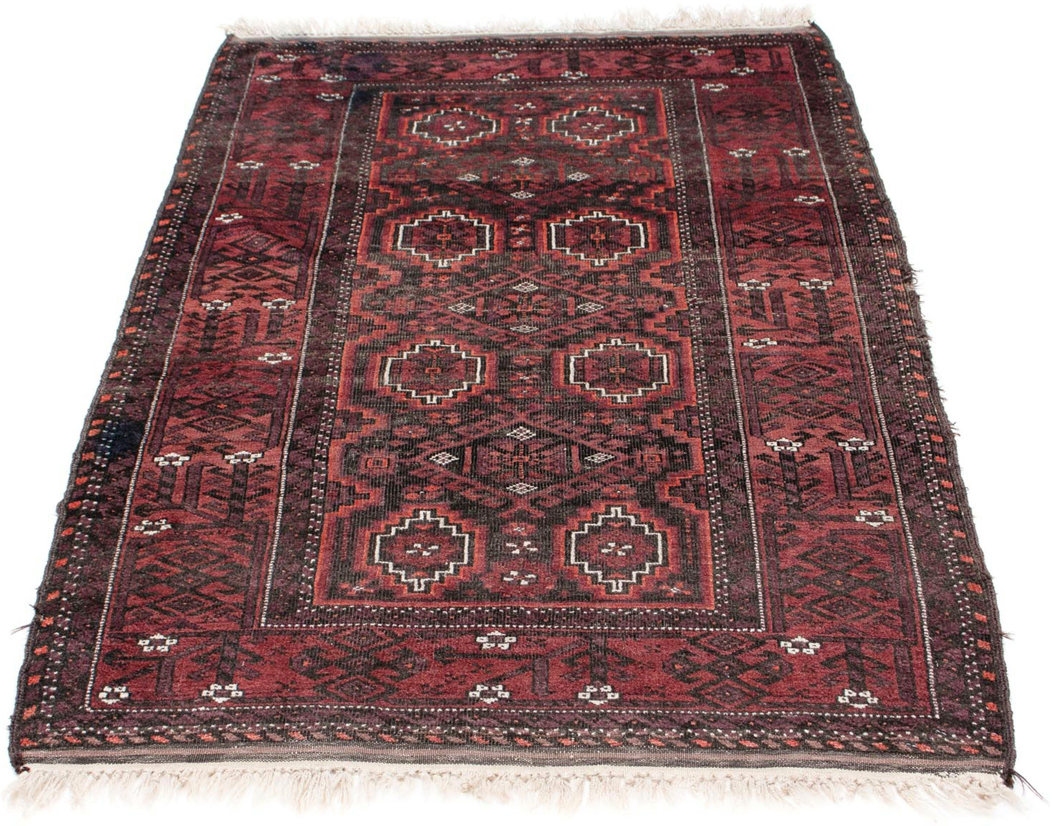 Orientteppich Belutsch - 173 x 100 cm - dunkelrot, morgenland, rechteckig, Höhe: 8 mm, Wohnzimmer, Handgeknüpft, Einzelstück mit Zertifikat