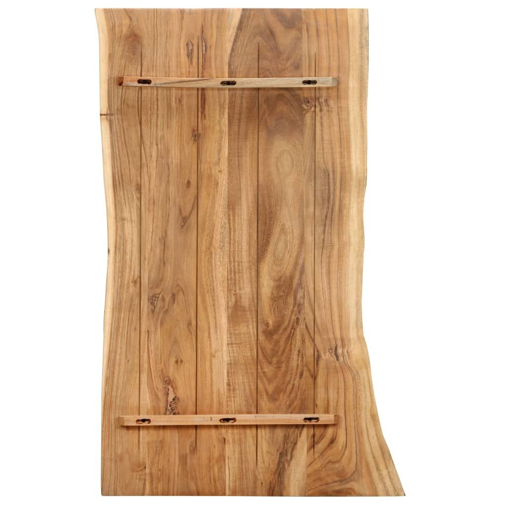 furnicato Tischplatte Schlichte Echtholz 100 x 50-60 cm, poliert, naturfarben (1 St), Lackierte Tischplatte mit Baumkante für Schreibtisch oder Couchtisch
