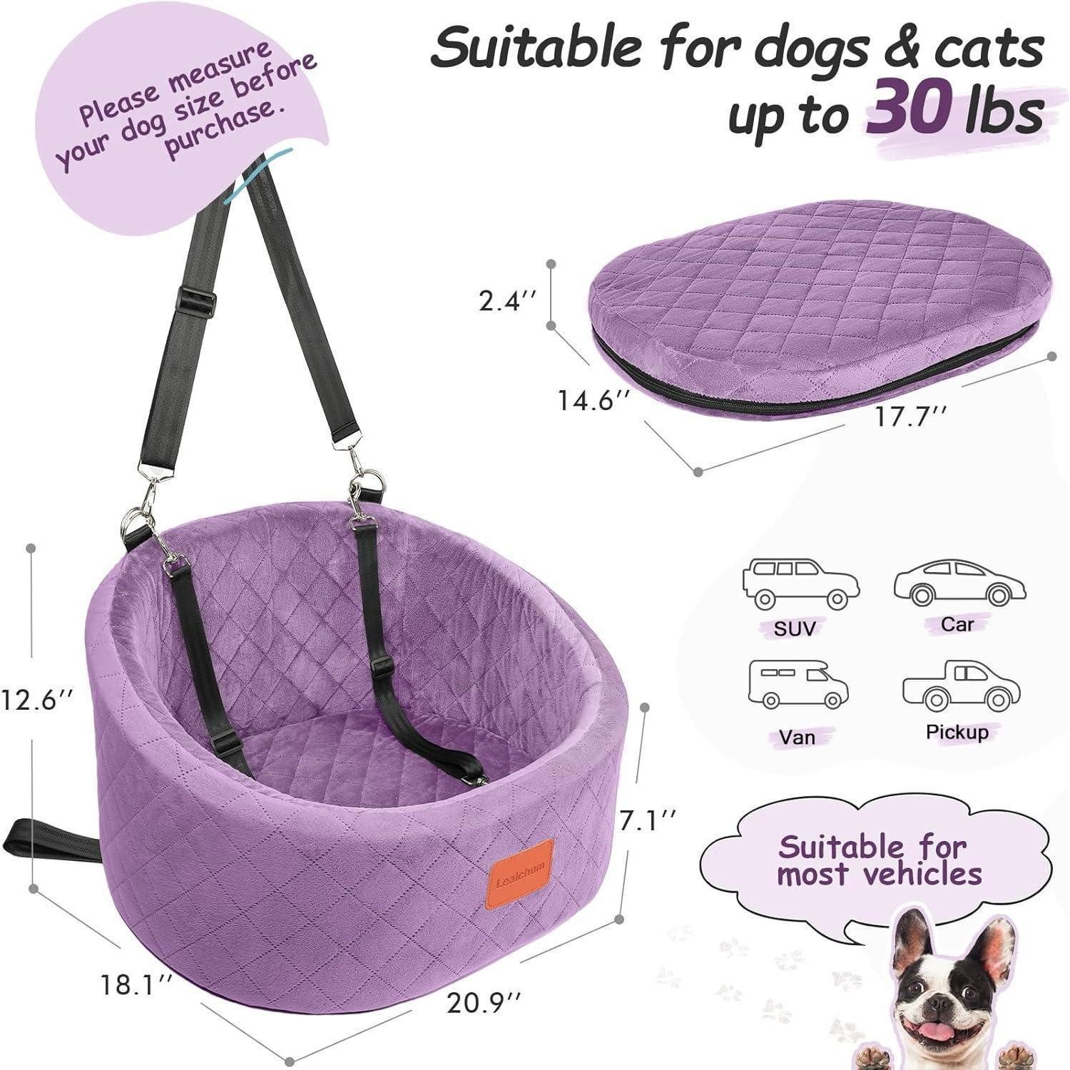 LuxusKollektion Hunde-Autositz Hunde Autositz Autobett Sicherheitsleinen Anklippen Purple Small