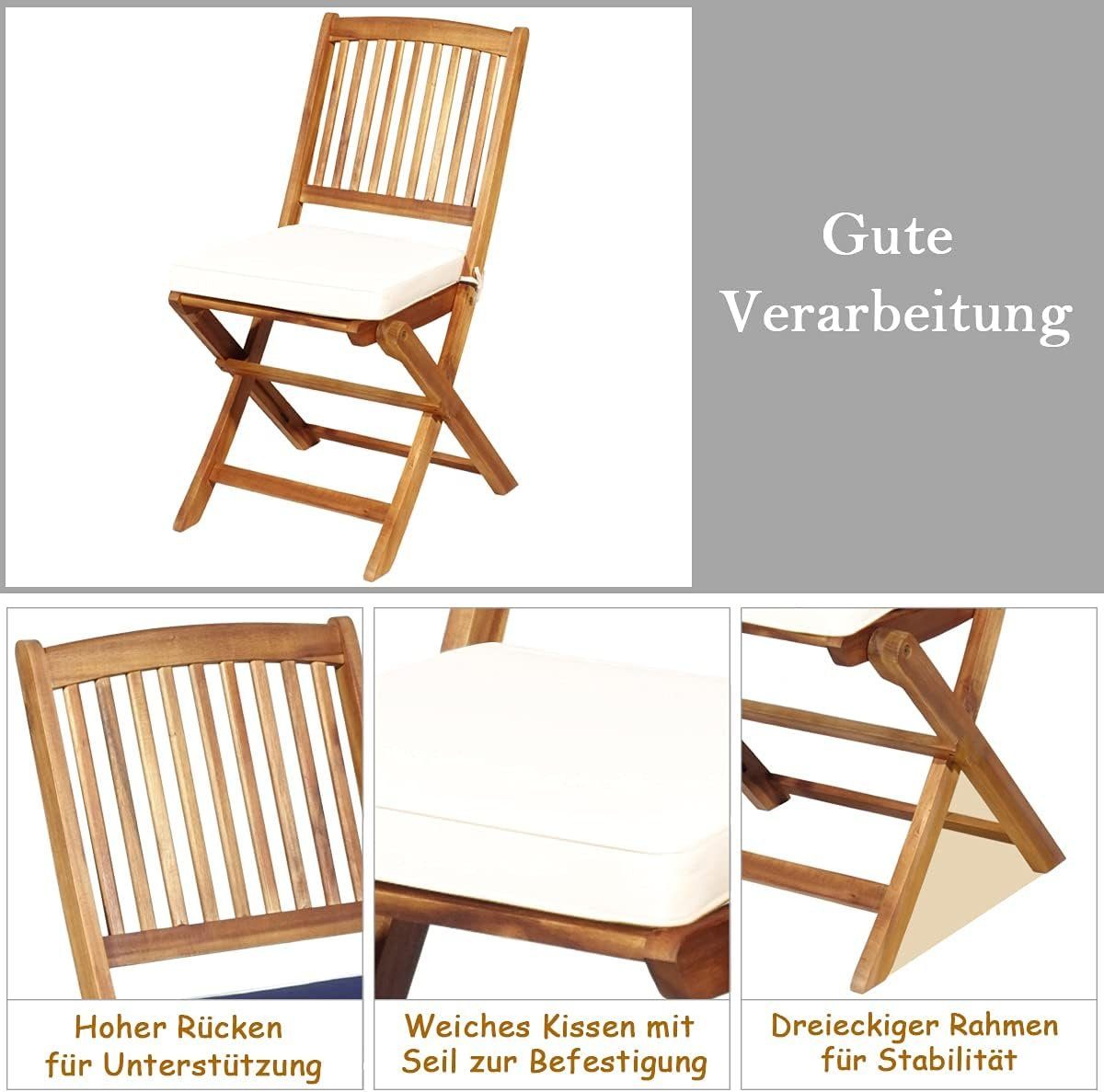 KOMFOTTEU Balkonset klappbar, (Set, 3-tlg), aus günstig online kaufen