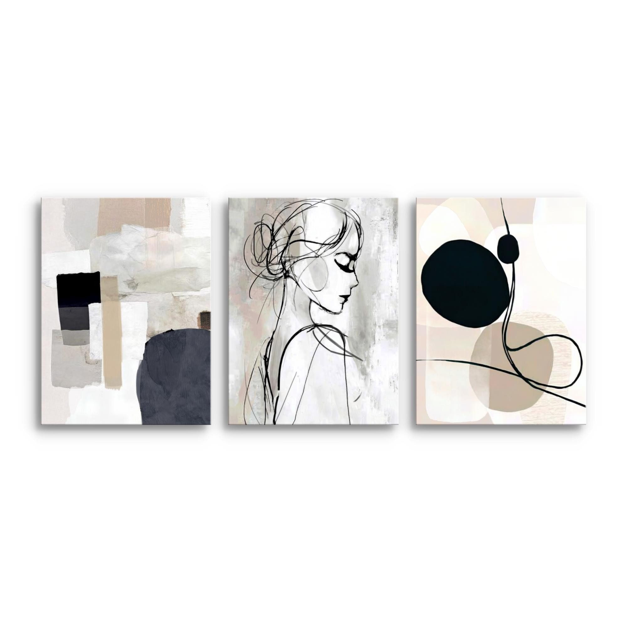 Novart Wandbild Wandbilder Boho Wohnzimmer Schlafzimmer Landhaus Deko, Frau günstig online kaufen