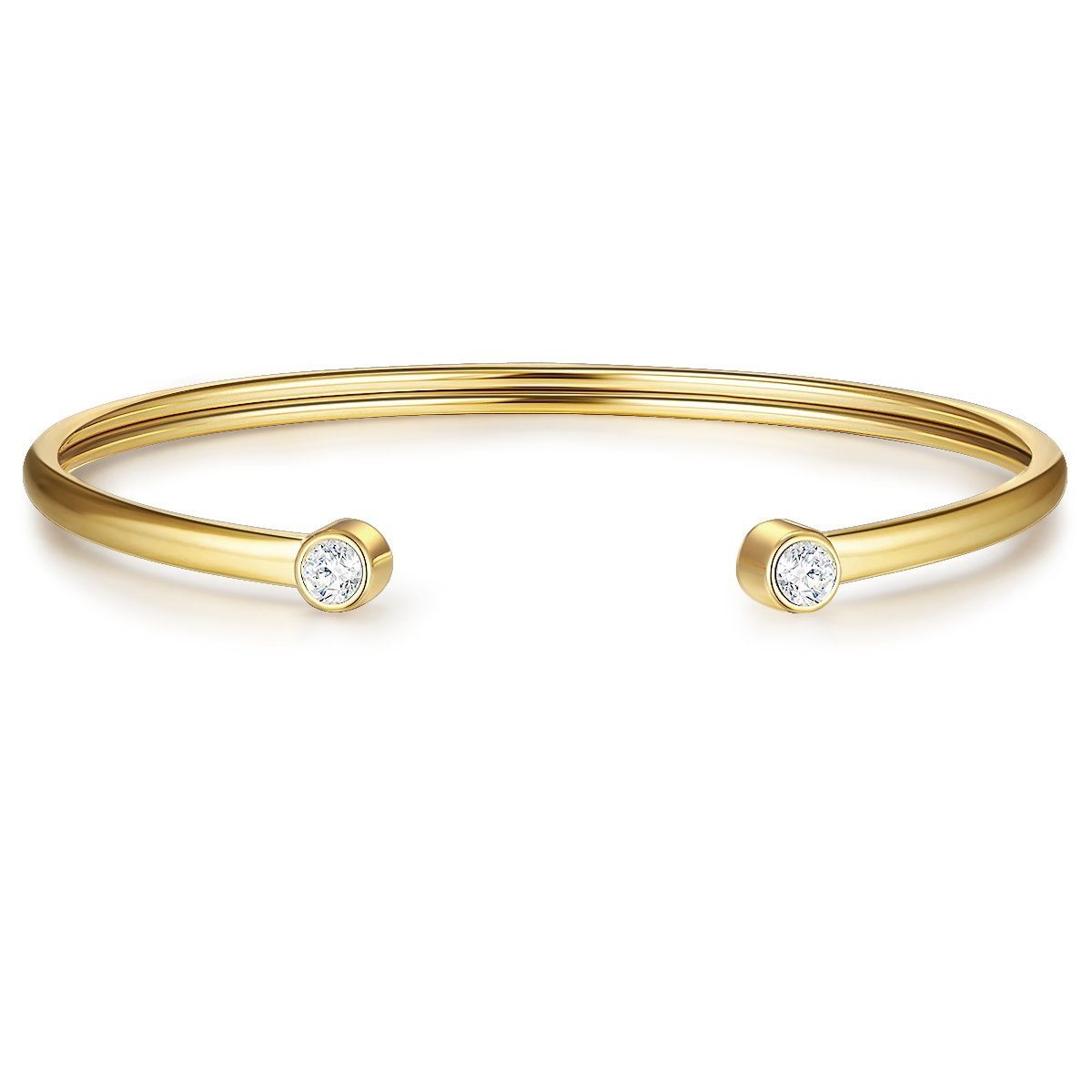 Eastside Armreif Armband aus Edelstahl, in gelbvergoldet, mit Zirkonia günstig online kaufen