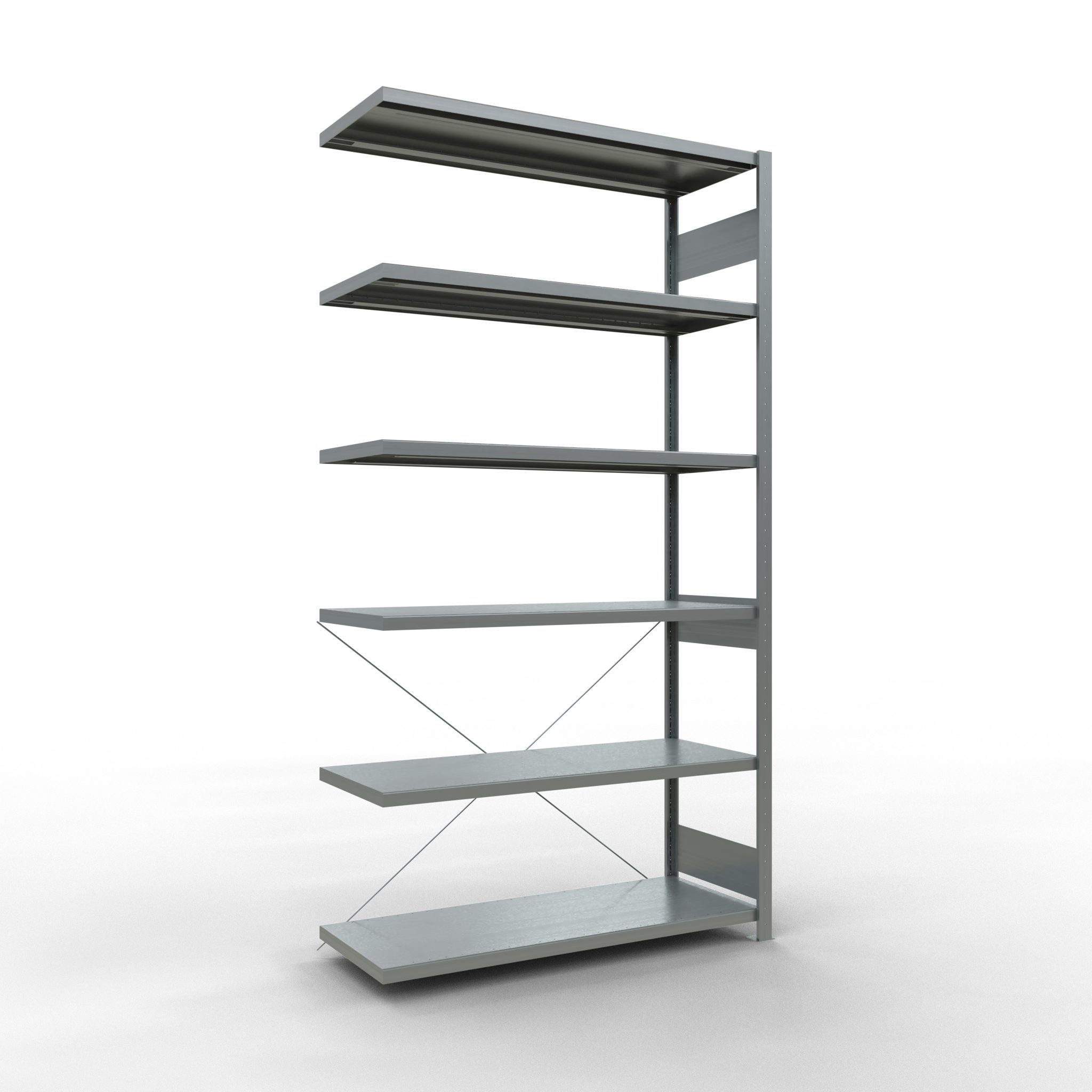 SCHULTE Lagertechnik Steckregal Stecksystem Anbauregal - 2500x1300x500 mm, Typ 250 kg