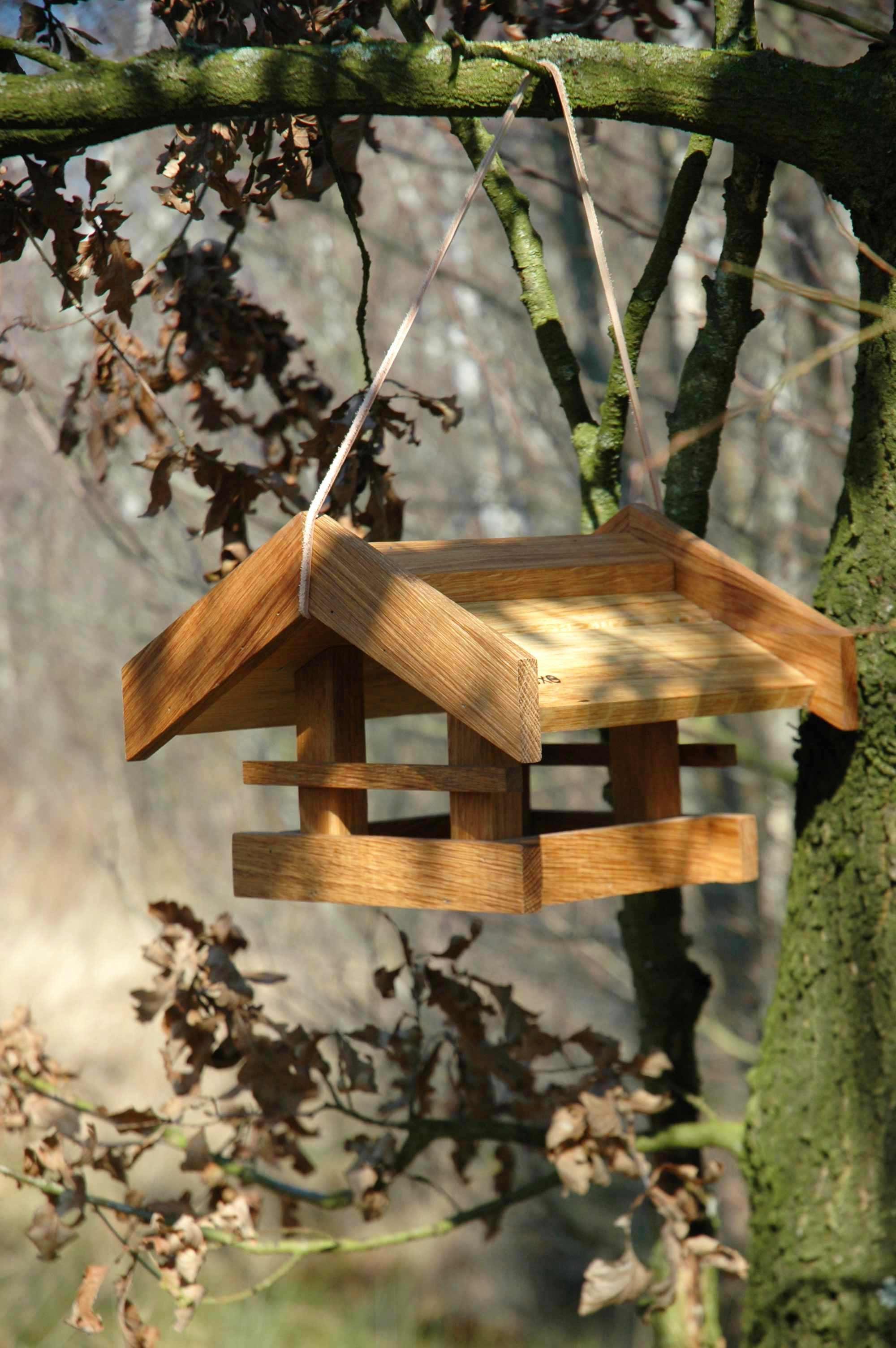 LUXUS-VOGELHAUS Futterhaus Vogelhaus "Basis", Eiche