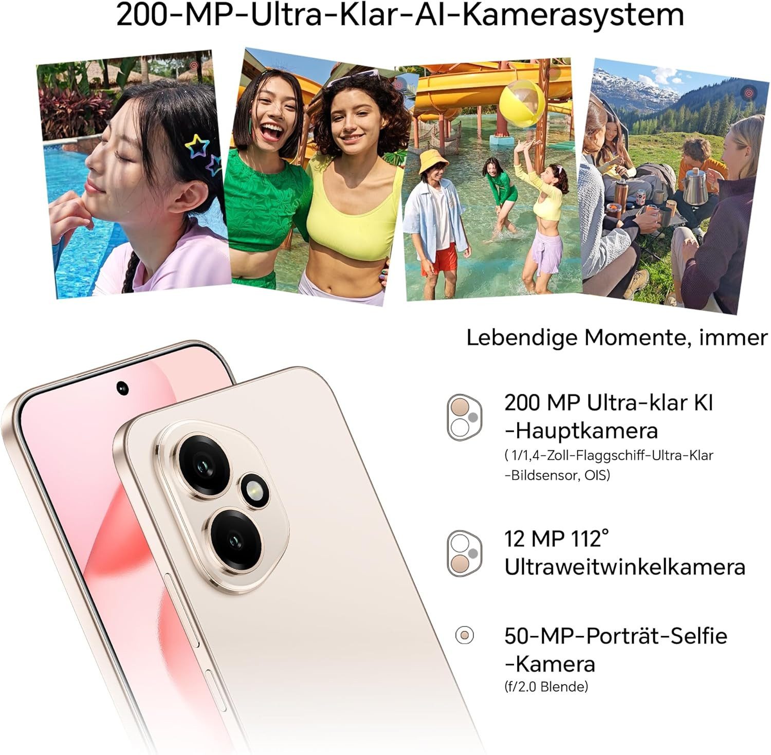 Honor HONOR 400 5G Handy, 256GB/8GB RAM, Dual SIM, NFC, Snapdragon 7 Gen 3 Smartphone (16,64 cm/6.55 Zoll, 256 GB Speicherplatz, 200 MP Kamera)