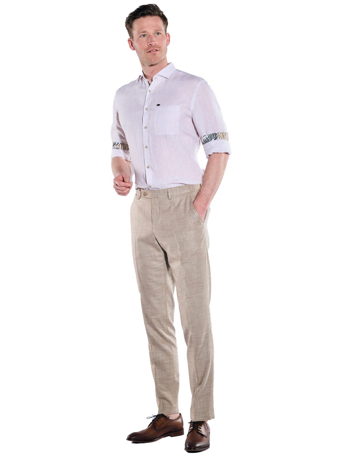 Engbers Anzughose Herren Anzug-Hose slim fit, Beige
