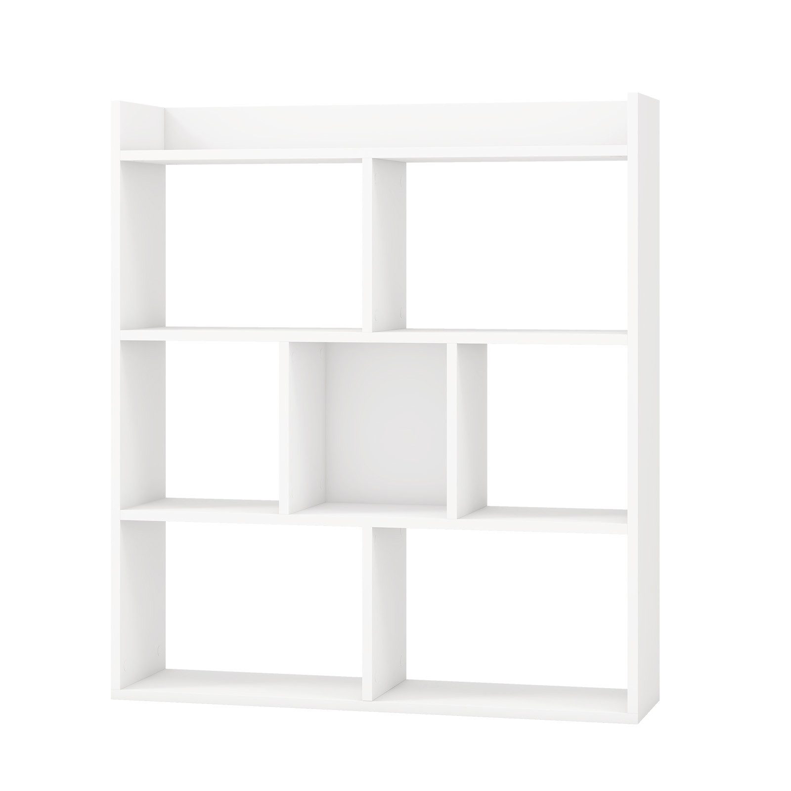 COSTWAY Bücherregal, mit 7 Würfeln & offener Ablage, Holz, 20x80x90cm